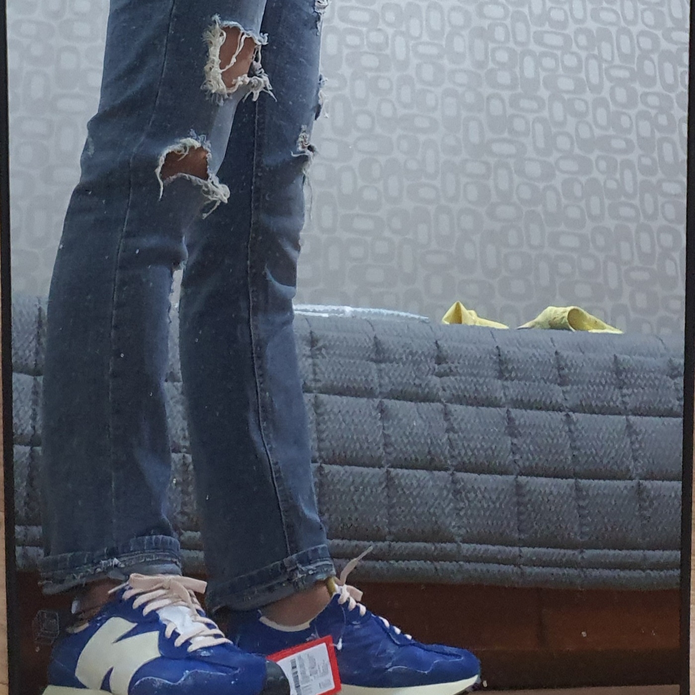 New Balance 327 Vintage Luxe Blue 착용 스타일
