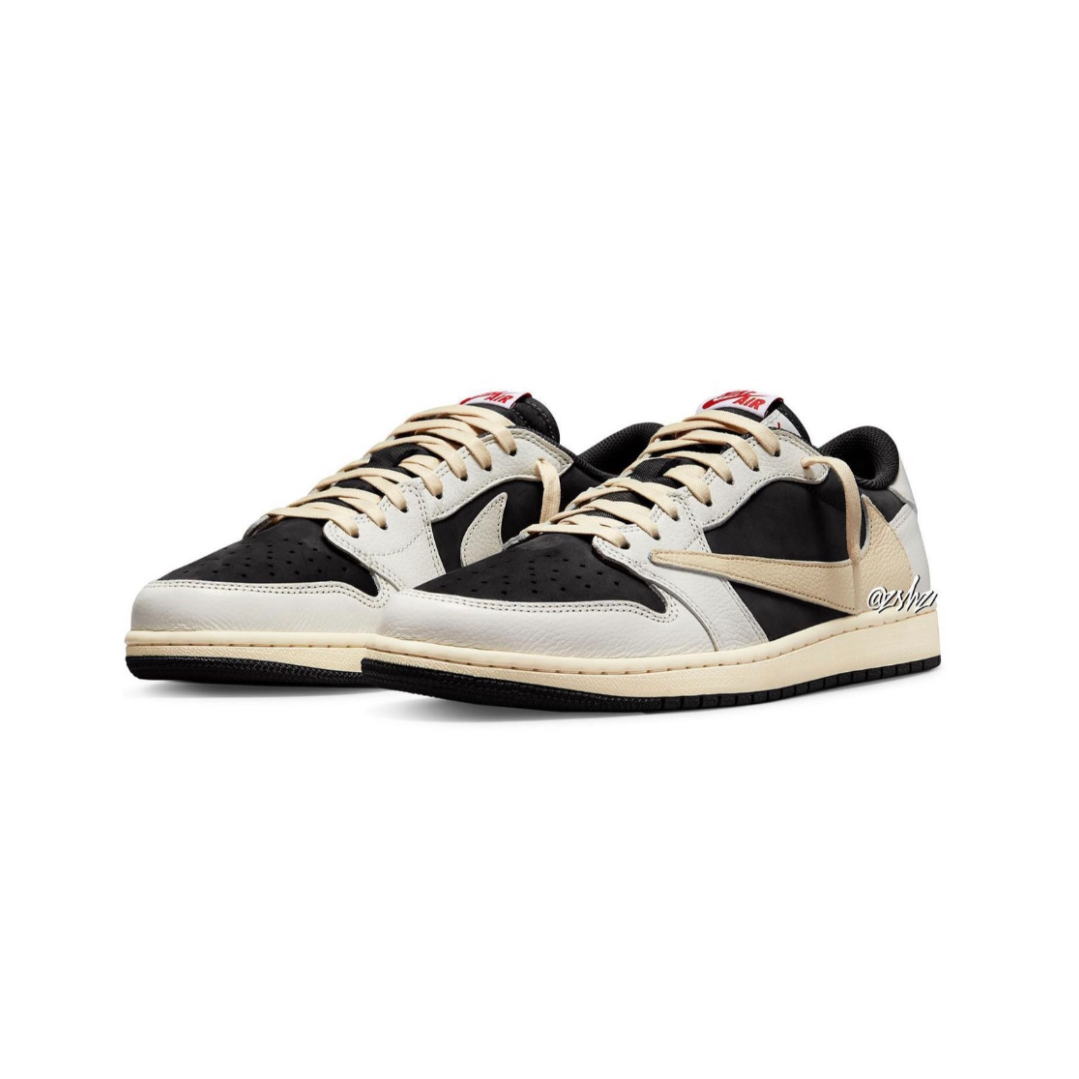 Jordan 1 x Travis Scott Retro Low OG SP Sail and Ridgerock, Jordan 1 x Travis Scott x Fragment Retro Low OG SP Military Blue 착용 스타일 - 2