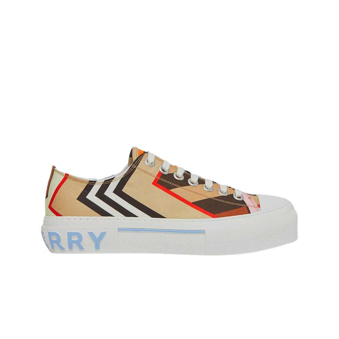 (W) 버버리 몽타주 프린트 스니커즈 허니 라이트 블루((W) Burberry Montage Print Sneakers Honey Light Blue) - 1
