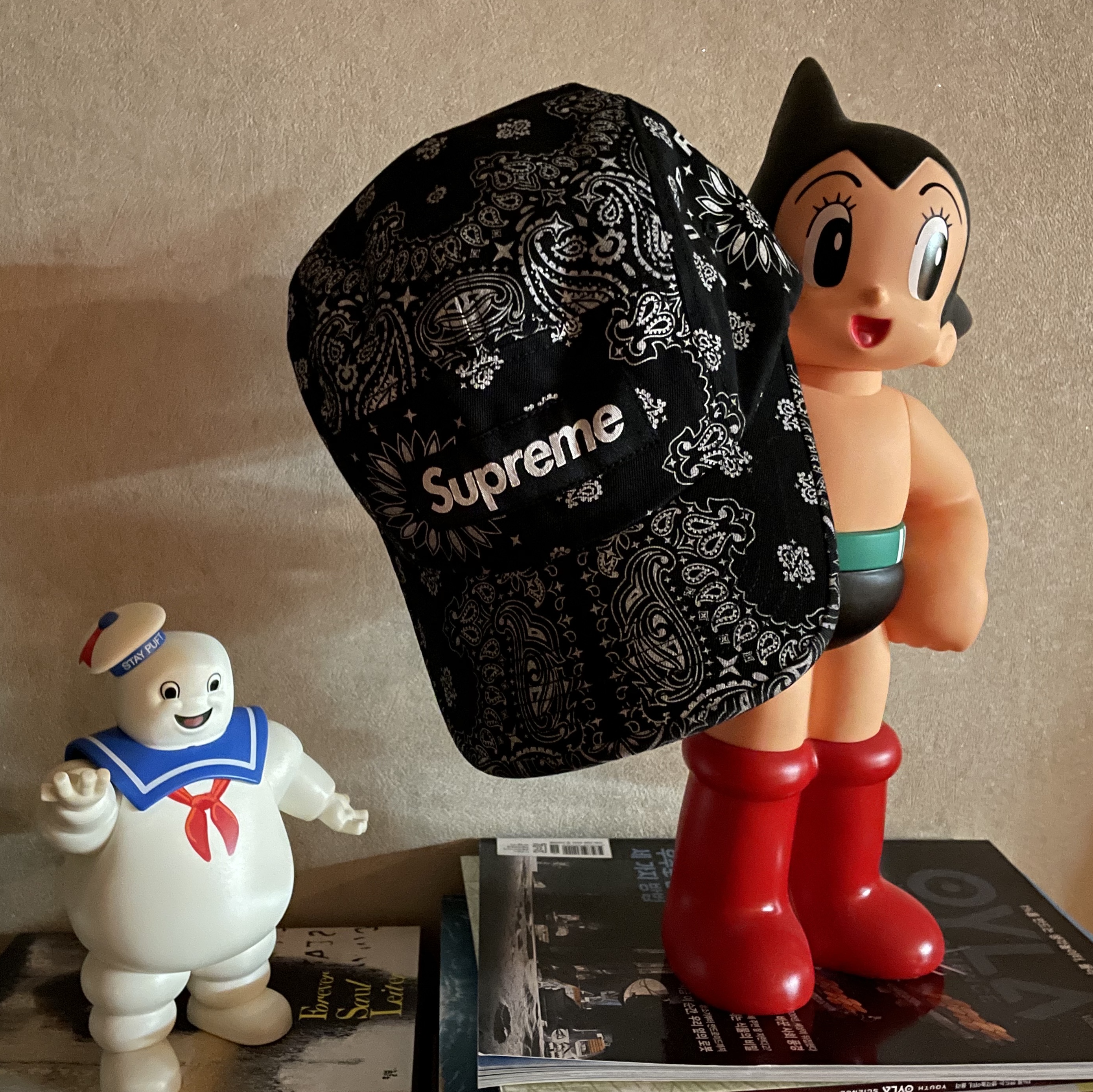 Supreme Bandana Camp Cap Black - 21SS 착용 스타일 - 1