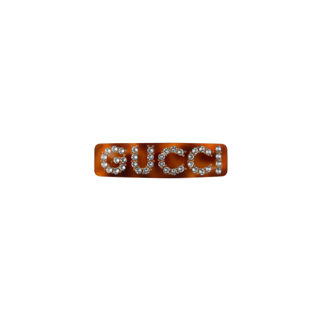 (W) Gucci Crystal Single Hair Clip Tortoiseshell Resin 상세 이미지 1