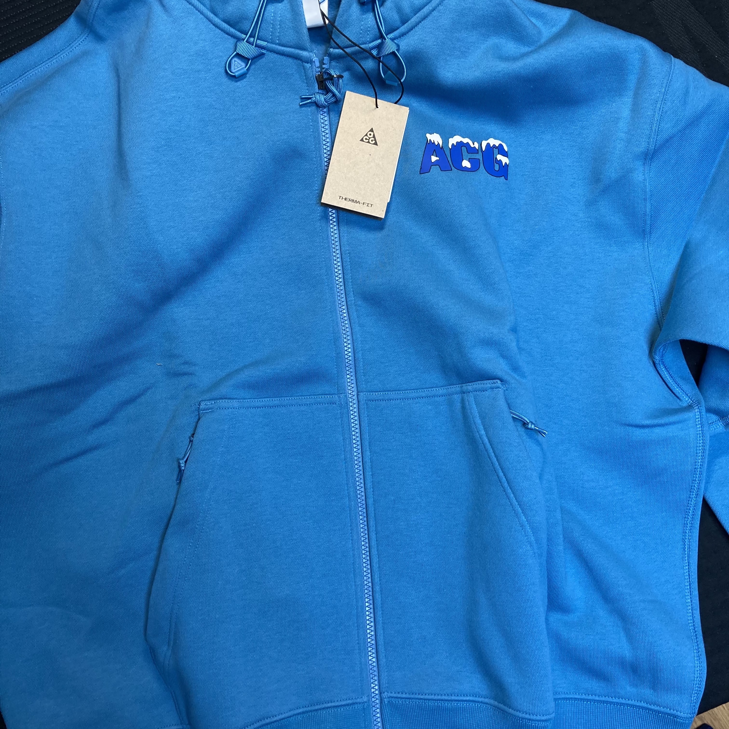 Nike ACG Therma-Fit Full Zip Graphic Hoodie Dutch Blue 착용 스타일 - 3