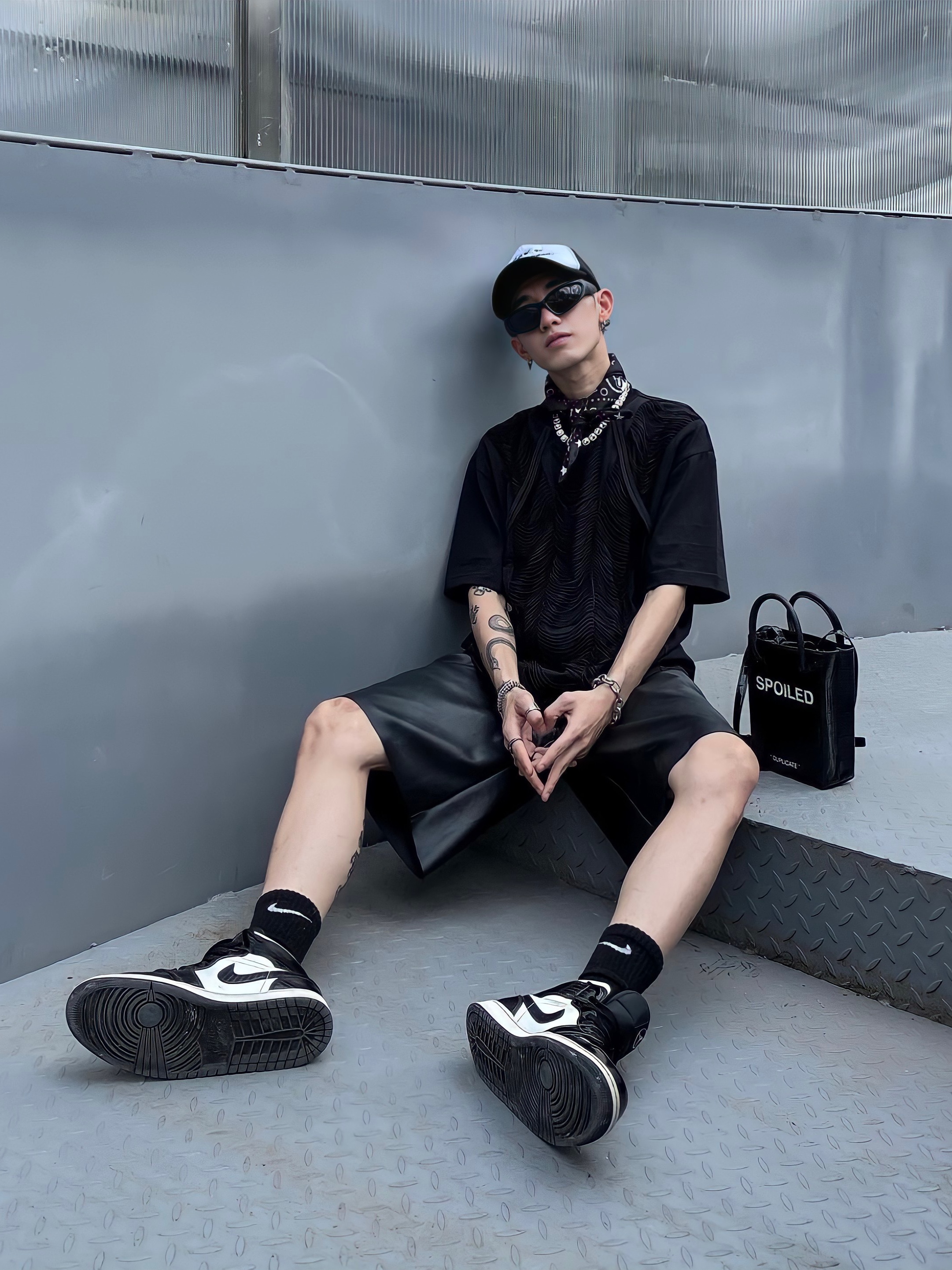 Jordan 1 Mid SE ASW Black 착용 스타일 - 1