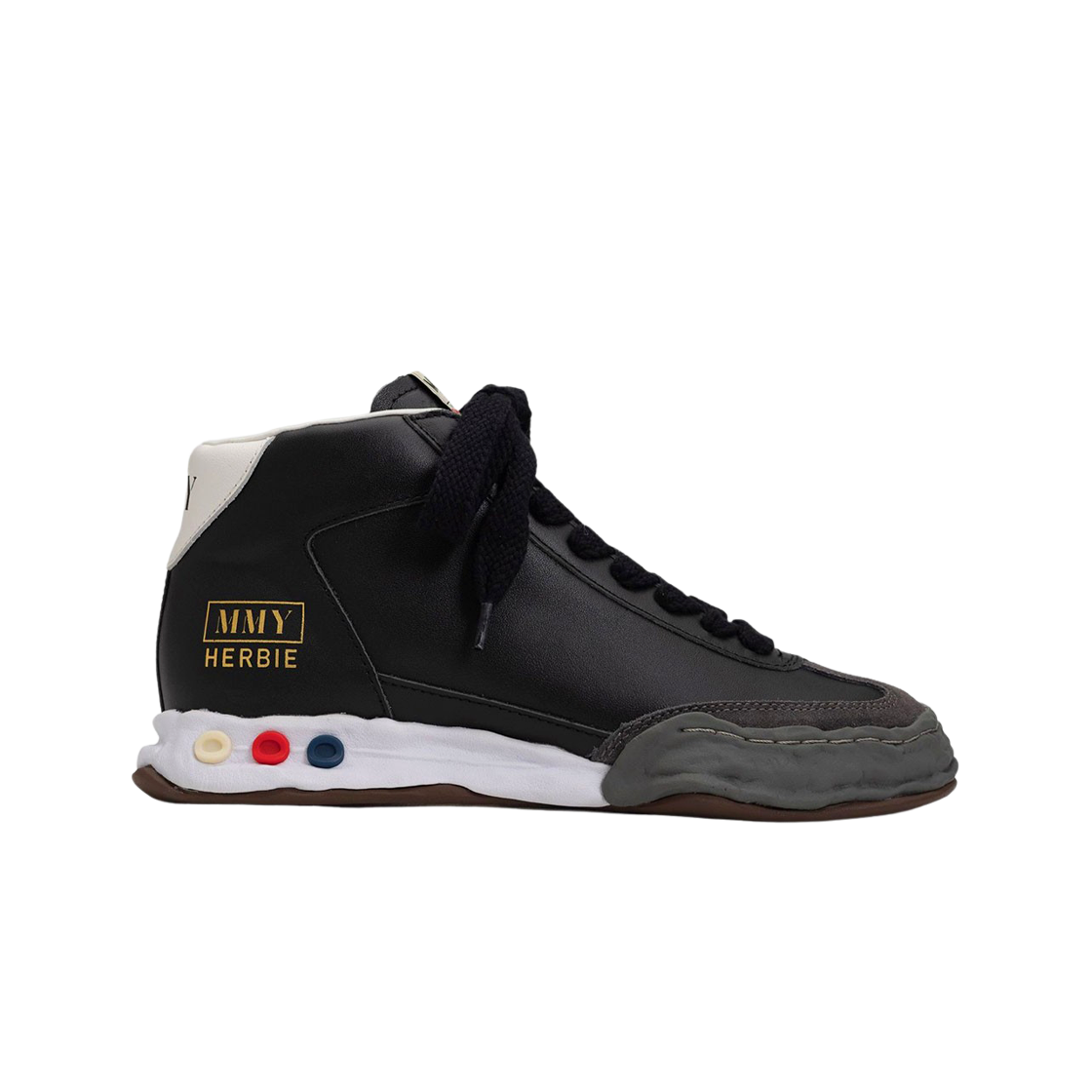 메종 미하라 야스히로 허비 OG 솔 레더 하이탑 스니커즈 블랙(Maison Mihara Yasuhiro Herbie OG Sole Leather High-top Sneakers Black) - 1