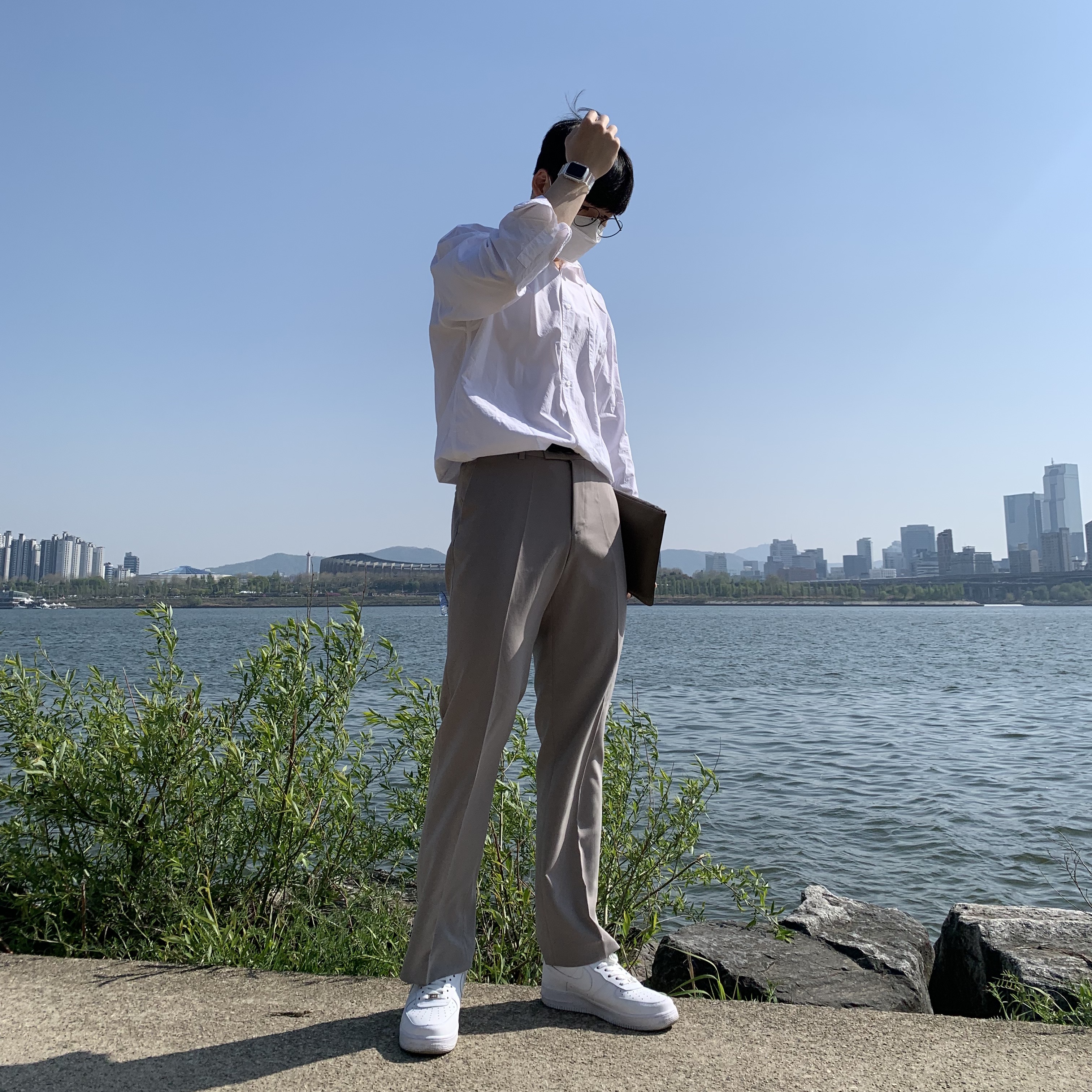 Nike Air Force 1 '07 Low White 착용 스타일