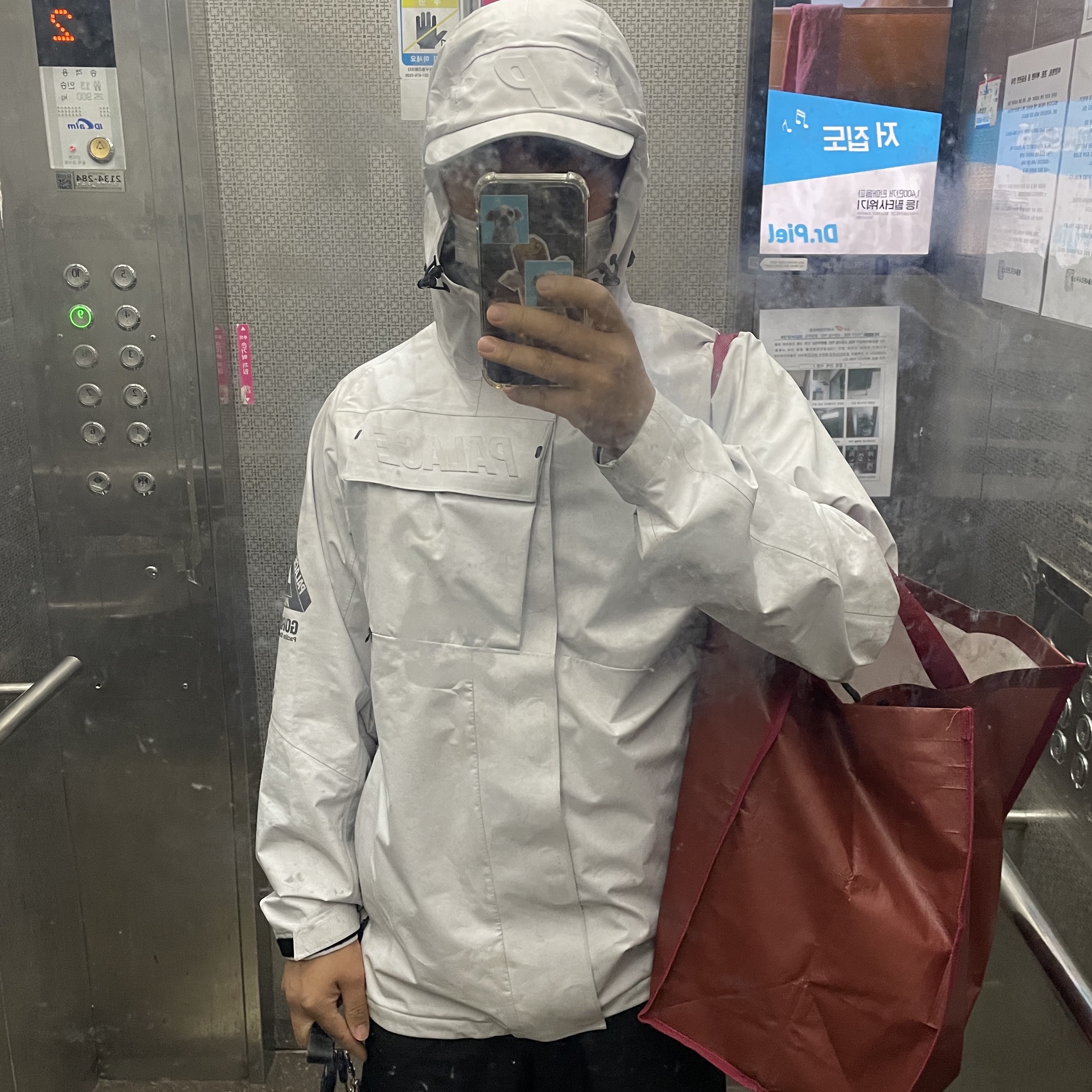 Palace Gore-Tex P Cap Jacket Grey - 21SS 착용 스타일