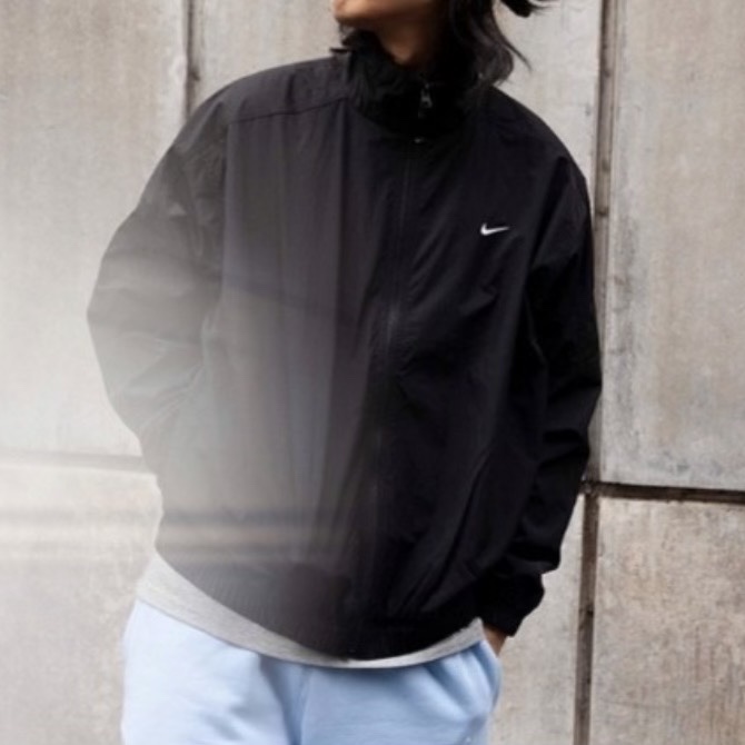 Nike M NRG Track Jacket Black, Nike M NRG Solo Swoosh Track Jacket Black - Asia 착용 스타일 - 1