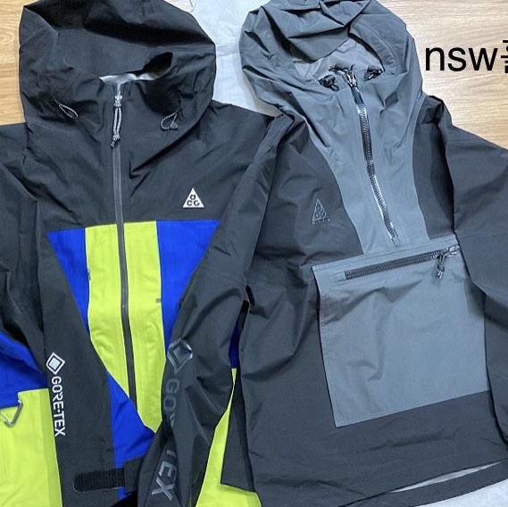 Nike ACG Gore-Tex Misery Ridge Jacket Black Deep Royal Blue Cyber - Asia, Nike ACG Gore-Tex Paclite Jacket Black Anthracite - Asia 착용 스타일