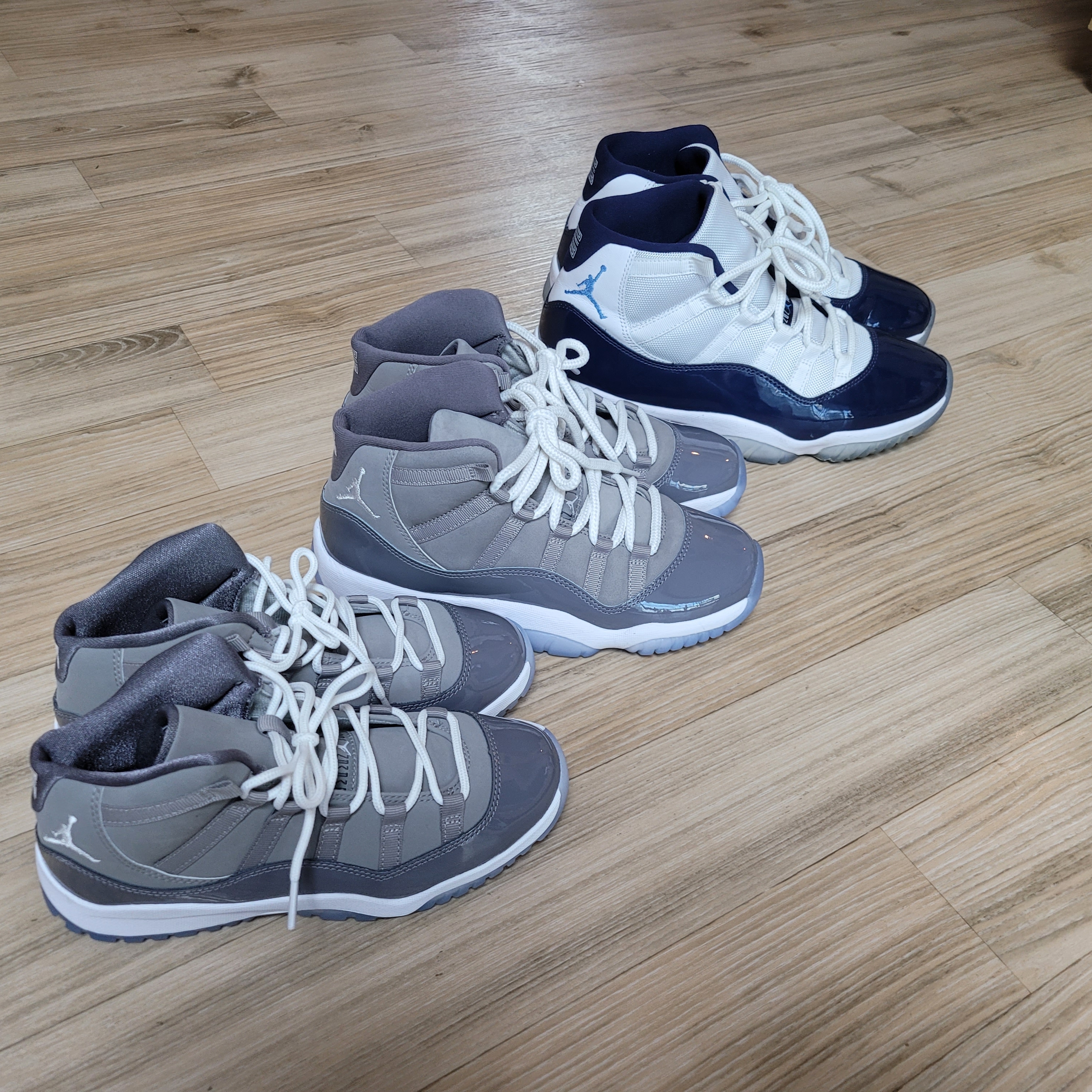 (GS) Jordan 11 Retro Cool Grey 2021, Jordan 11 Retro Win Like 82 UNC 착용 스타일 - 1
