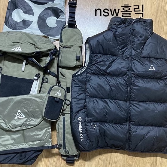 Nike ACG Therma-Fit ADV Lunar Lake Puffer Vest Black - Asia, Nike ACG 36 Backpack Medium Olive 착용 스타일