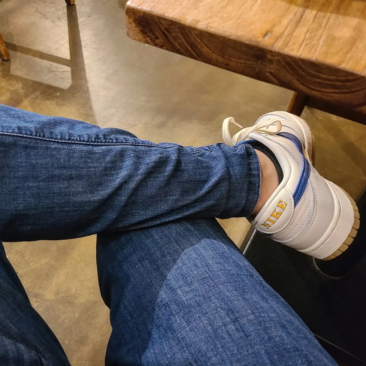 Nike x Tom Sachs General Purpose Shoe Archive, Nike Dunk Low SE Sail Dark Marina Blue 착용 스타일 - 3