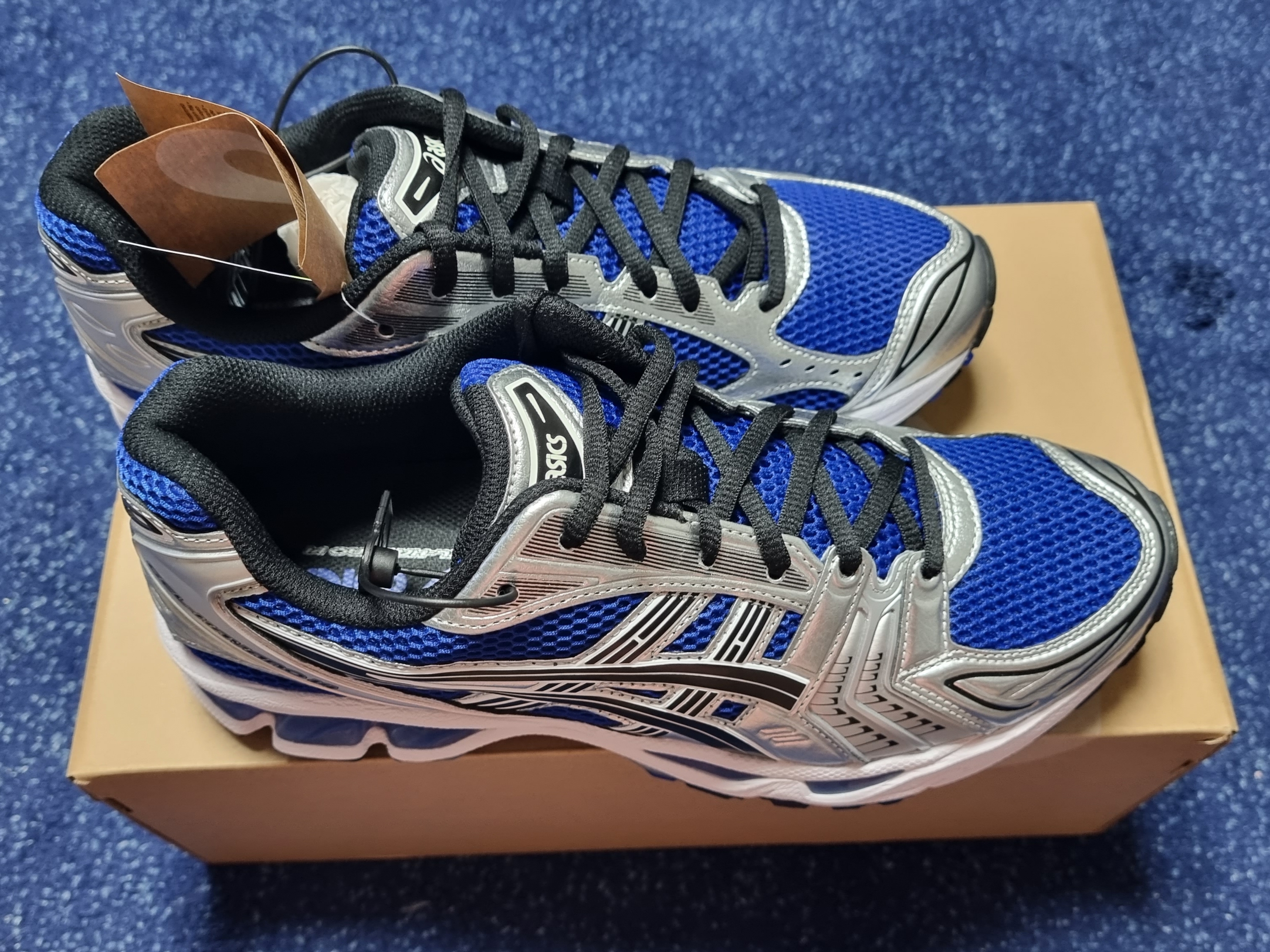 Asics Gel-Kayano 14 Monaco Blue Black 착용 스타일 - 1