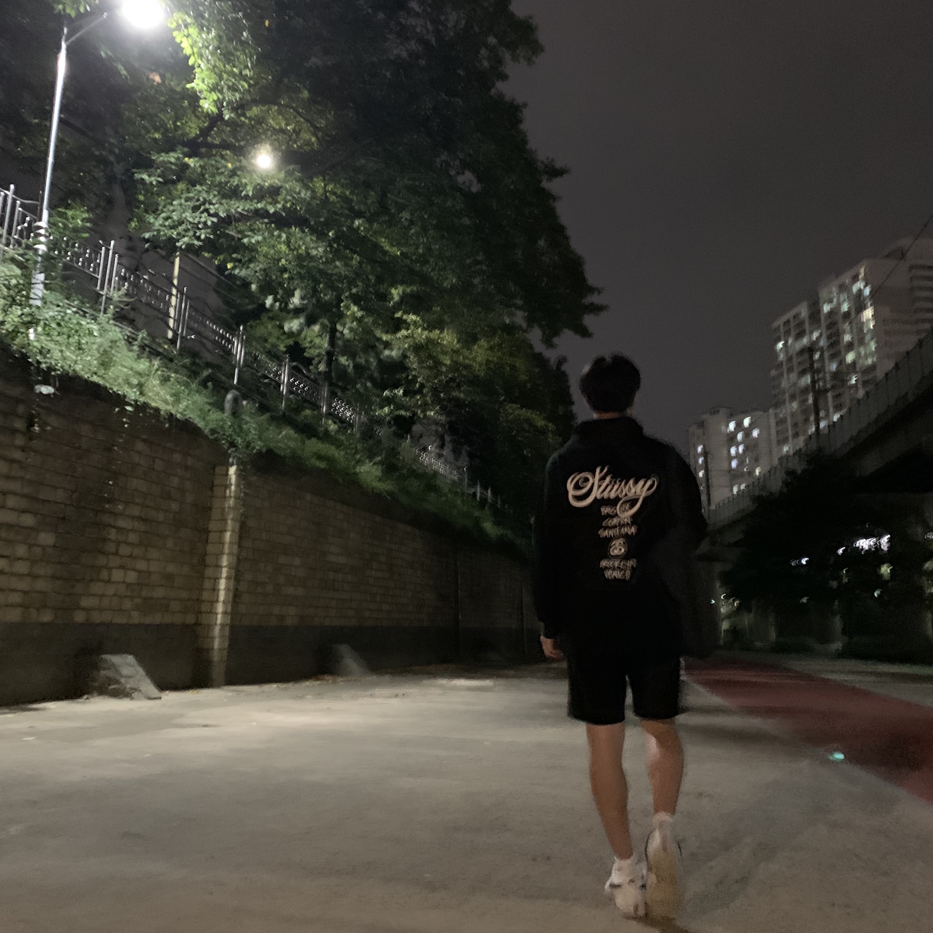 Nike x Peaceminusone Air Force 1 Low Para-Noise 2.0, Stussy World Tour Hoodie Black 2022 착용 스타일