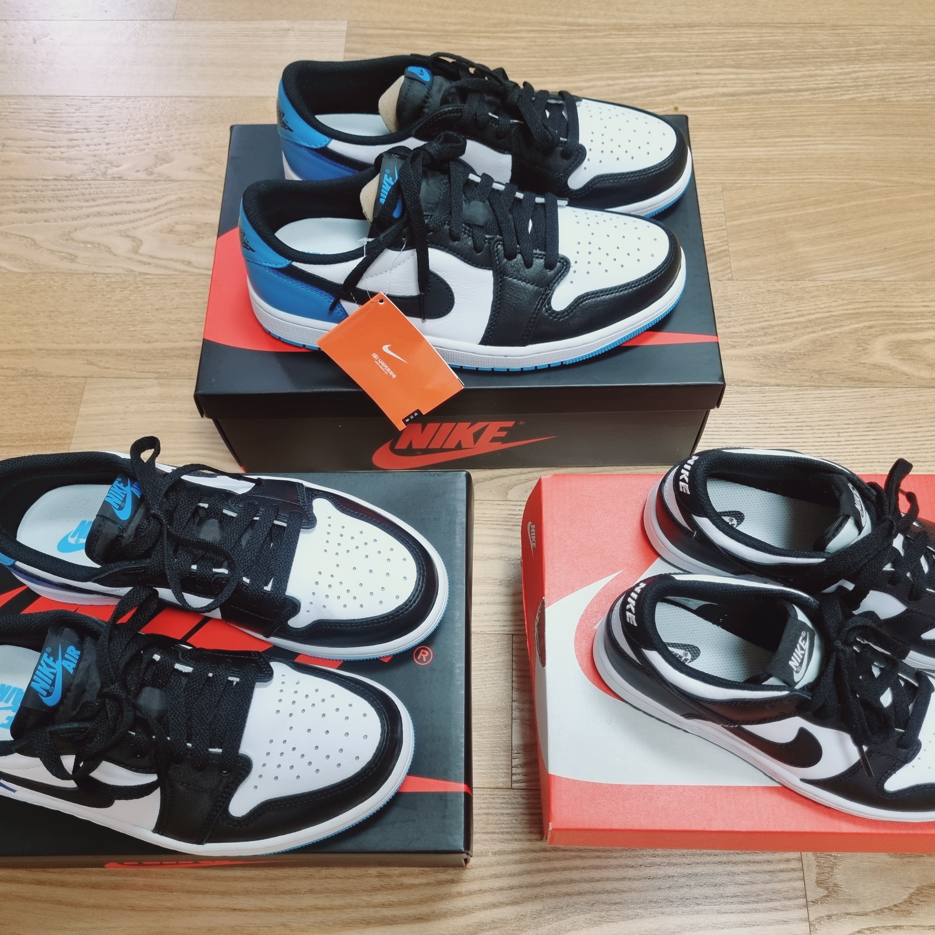 Jordan 1 Retro Low OG Black and Dark Powder Blue, (W) Jordan 1 Retro Low OG Black and Dark Powder Blue 착용 스타일 - 2