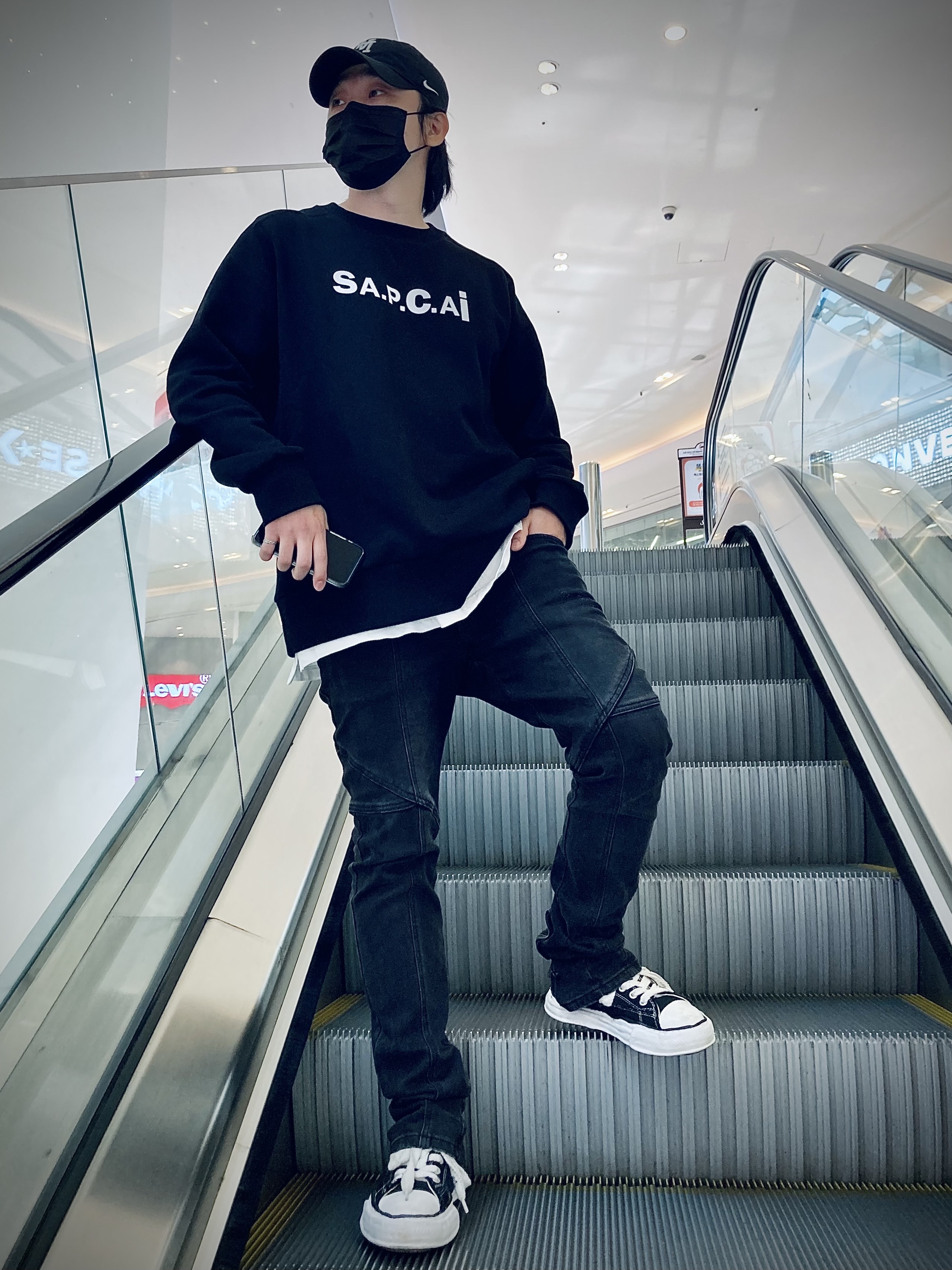 Maison Mihara Yasuhiro Peterson OG Sole Canvas Low Sneakers Black, (W) Acne Studios Ballow Tumbled Low Top Sneakers Pale Yellow Off White 착용 스타일 - 2
