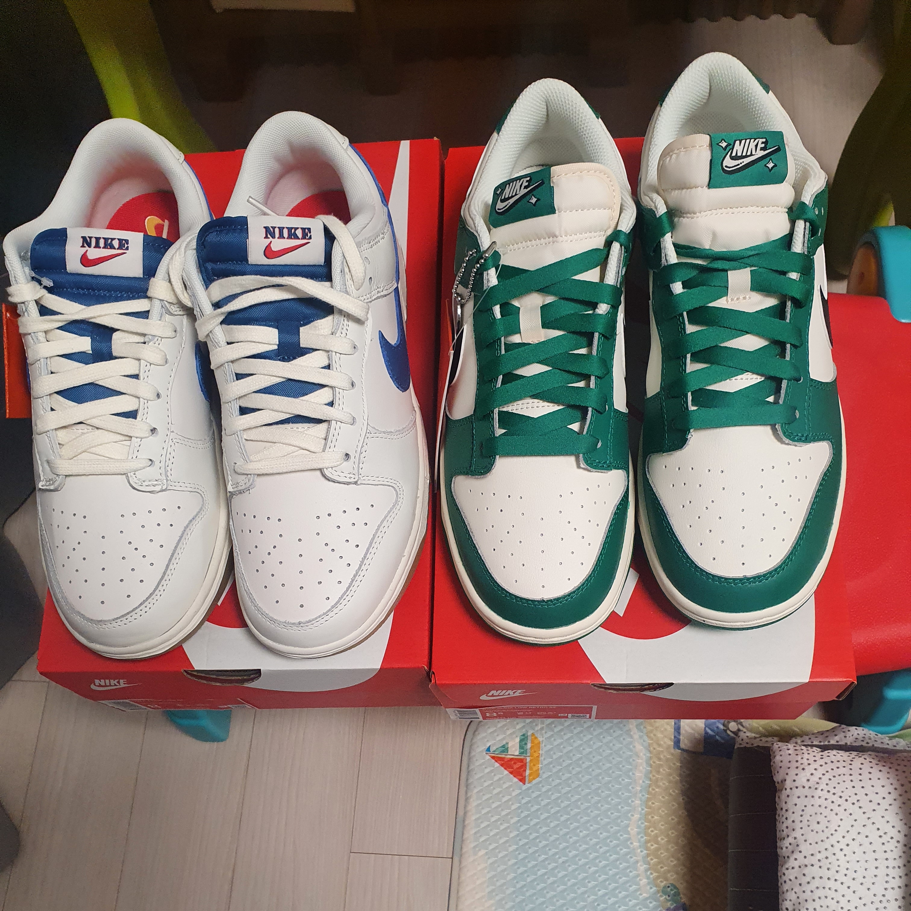 Nike Dunk Low Retro SE Jackpot Malachite, Nike Dunk Low SE Sail Dark Marina Blue 착용 스타일 - 2