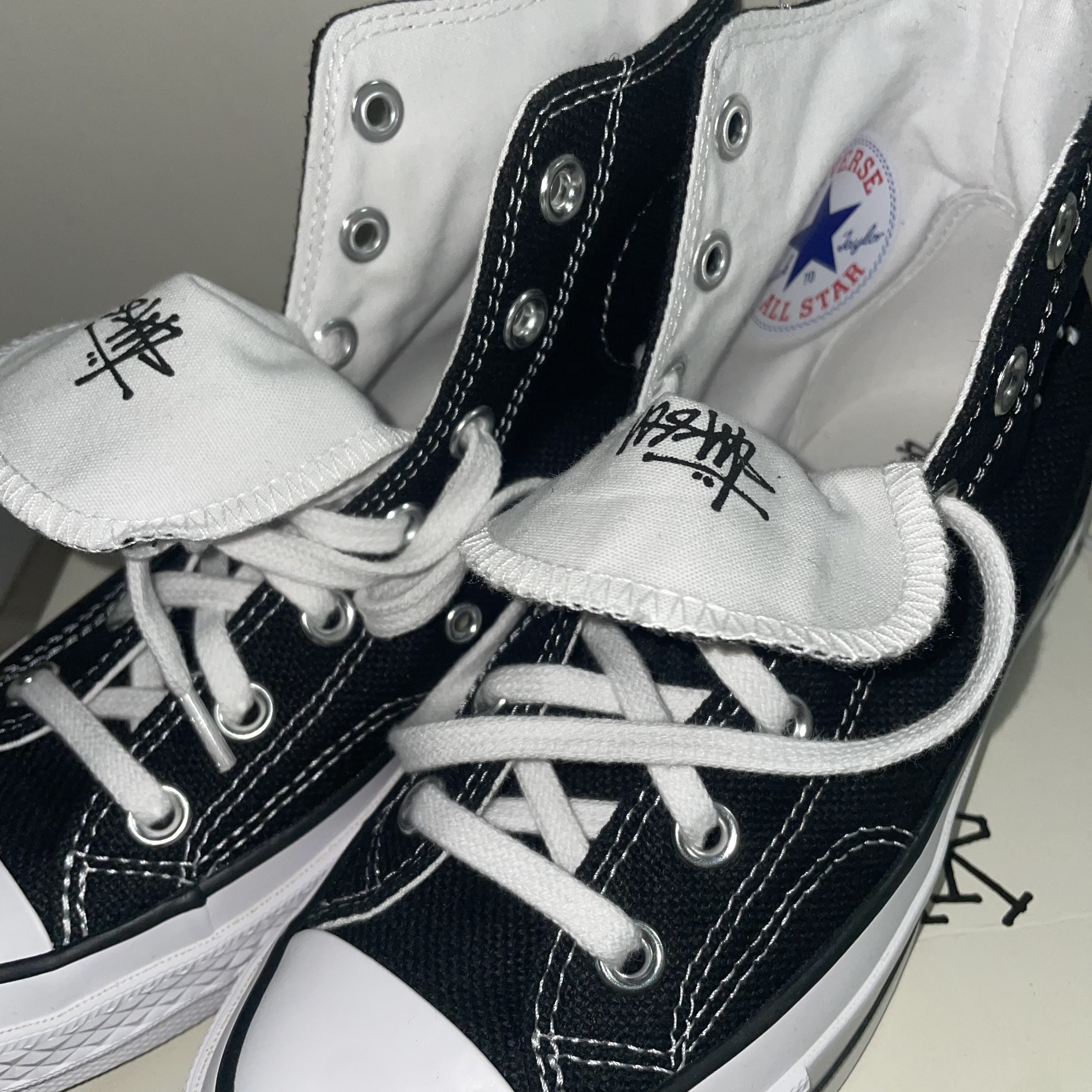Converse x Stussy Chuck 70 High Black 착용 스타일