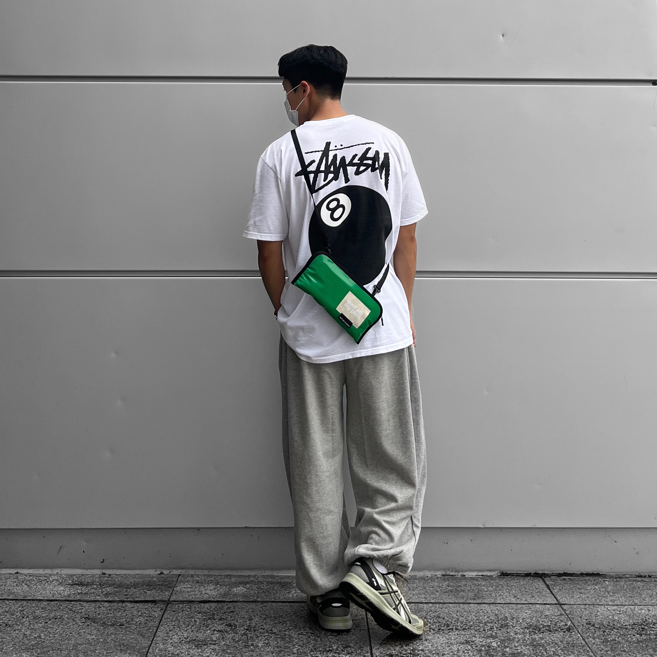Asics Jog 100 S Sheet Rock - 2E Wide, Stussy 8 Ball T-Shirt White - 22SS 착용 스타일 - 4