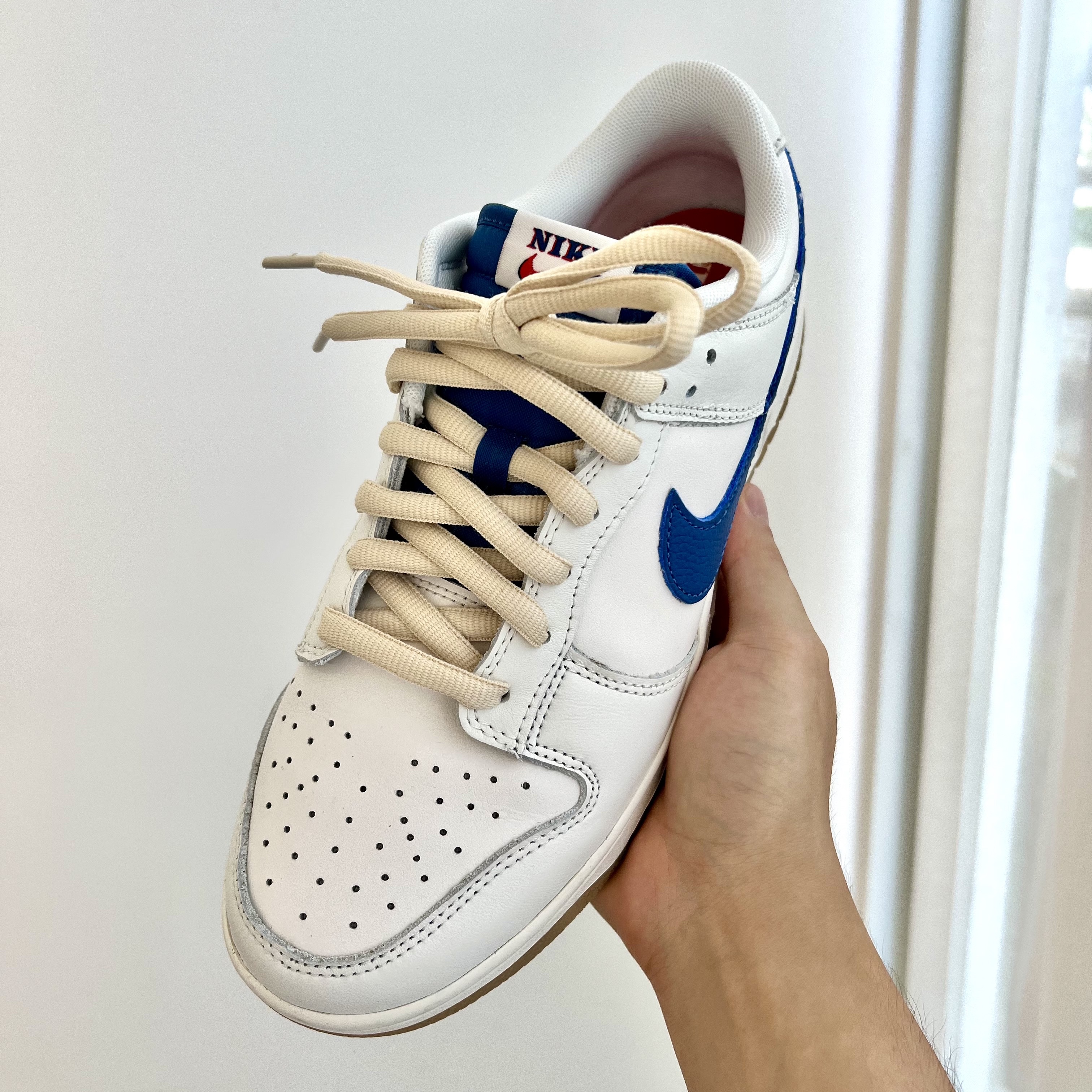 Nike Dunk Low SE Sail Dark Marina Blue 착용 스타일