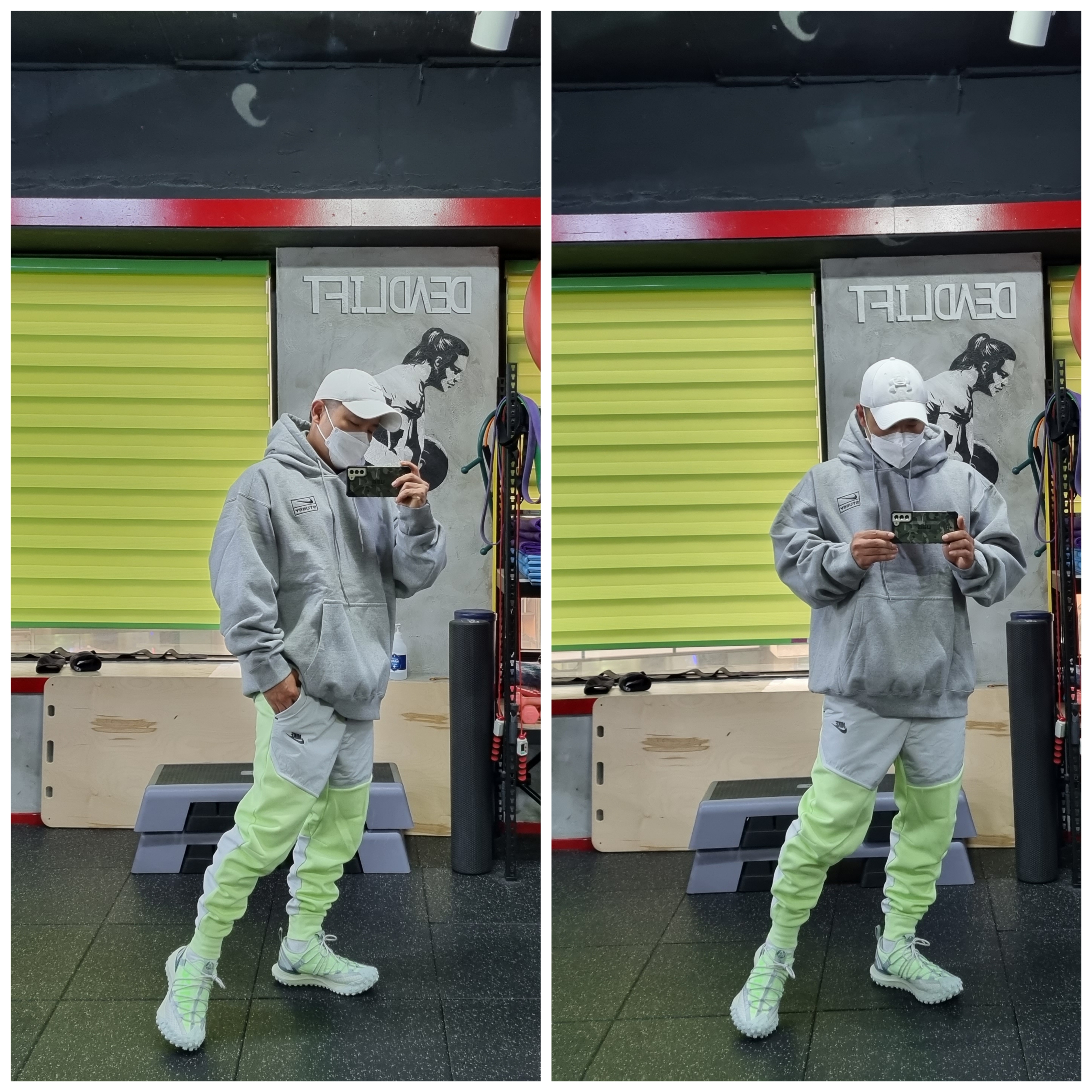 Nike x Stussy NRG RA Pullover Hoodie Dark Grey Heather (DJ9488-063) 착용 스타일 - 3