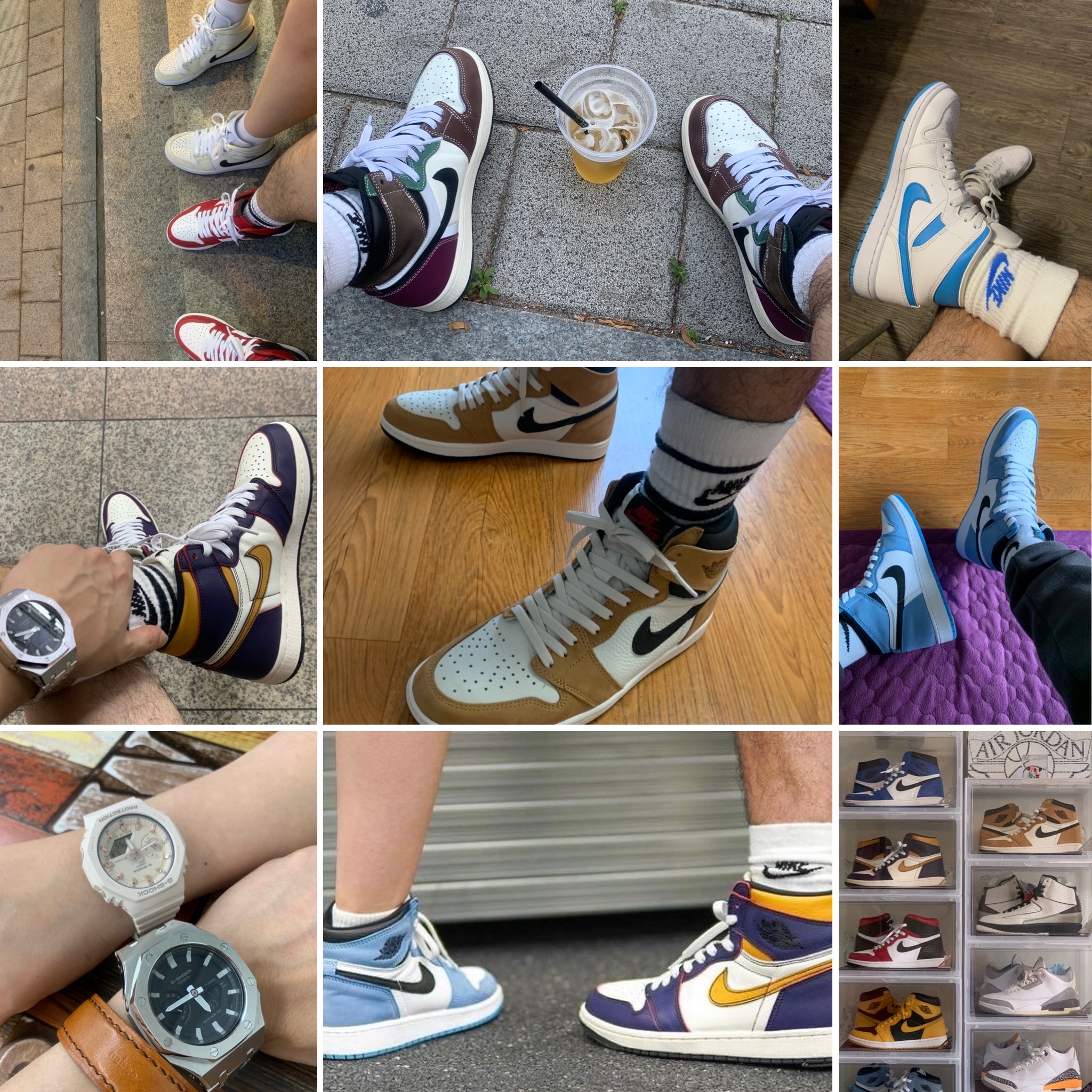 Jordan 1 Retro High OG University Blue, Jordan 1 Retro High OG Defiant SB LA to Chicago 착용 스타일