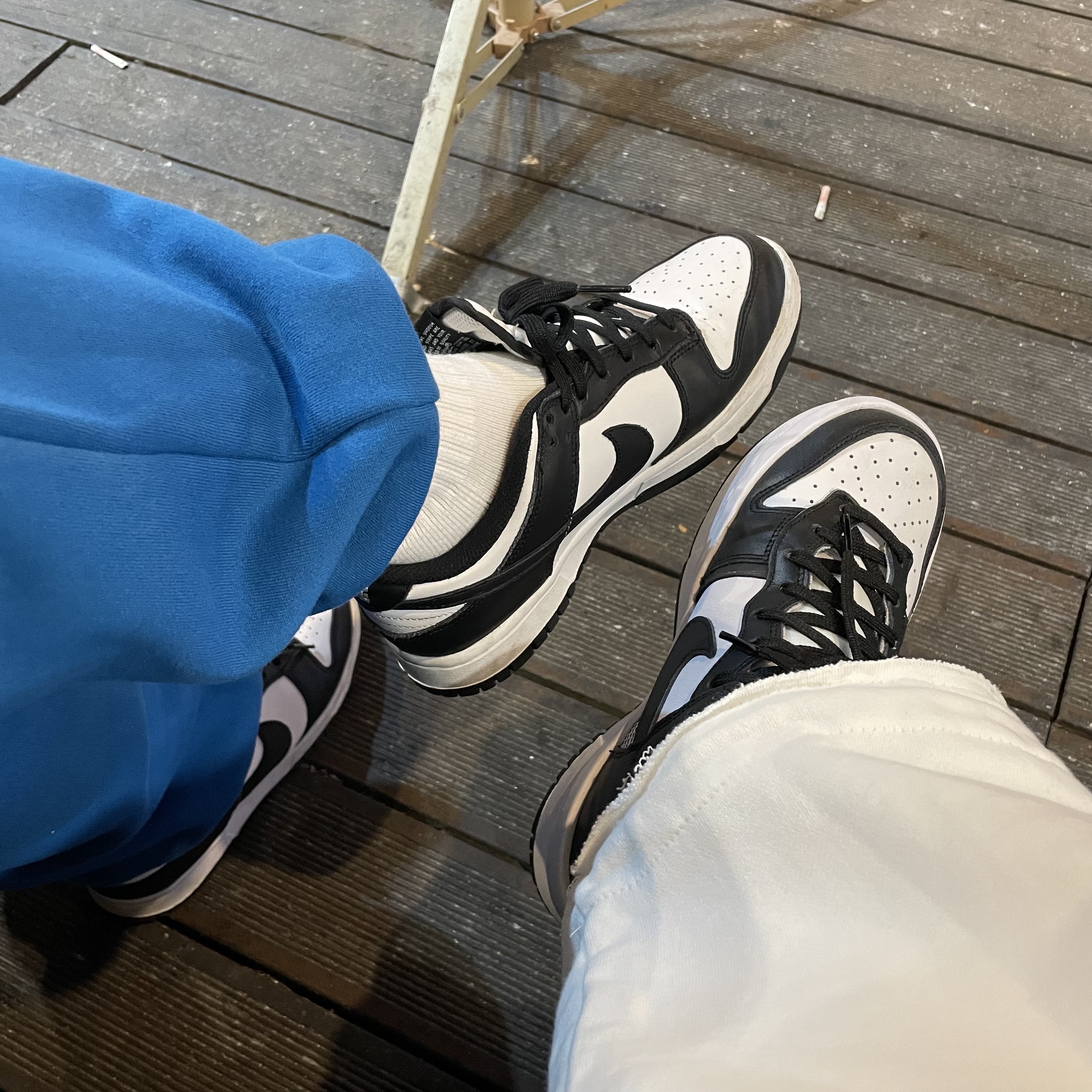 (W) Nike Dunk High Up Black and White, (W) Nike Dunk Low Black 착용 스타일 - 1