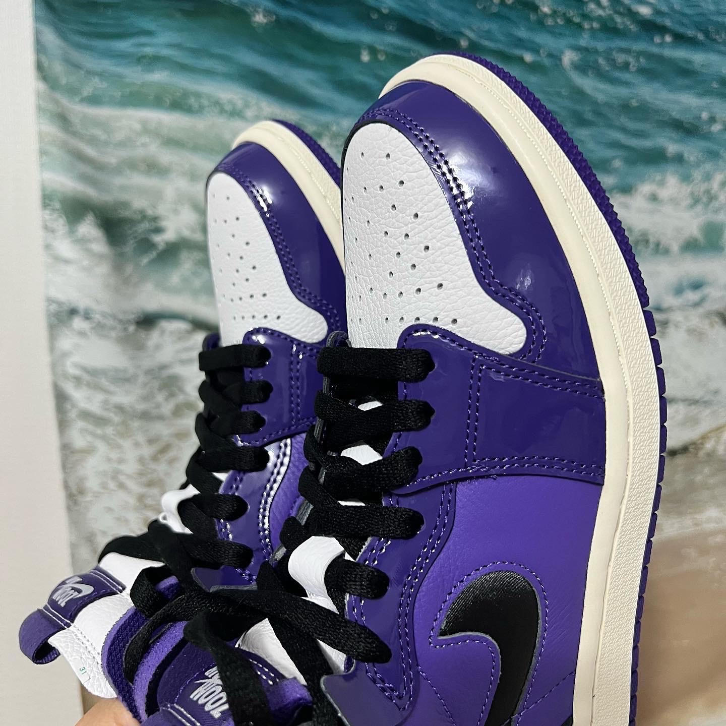 (W) Jordan 1 Zoom Air CMFT Purple Black 착용 스타일 - 2