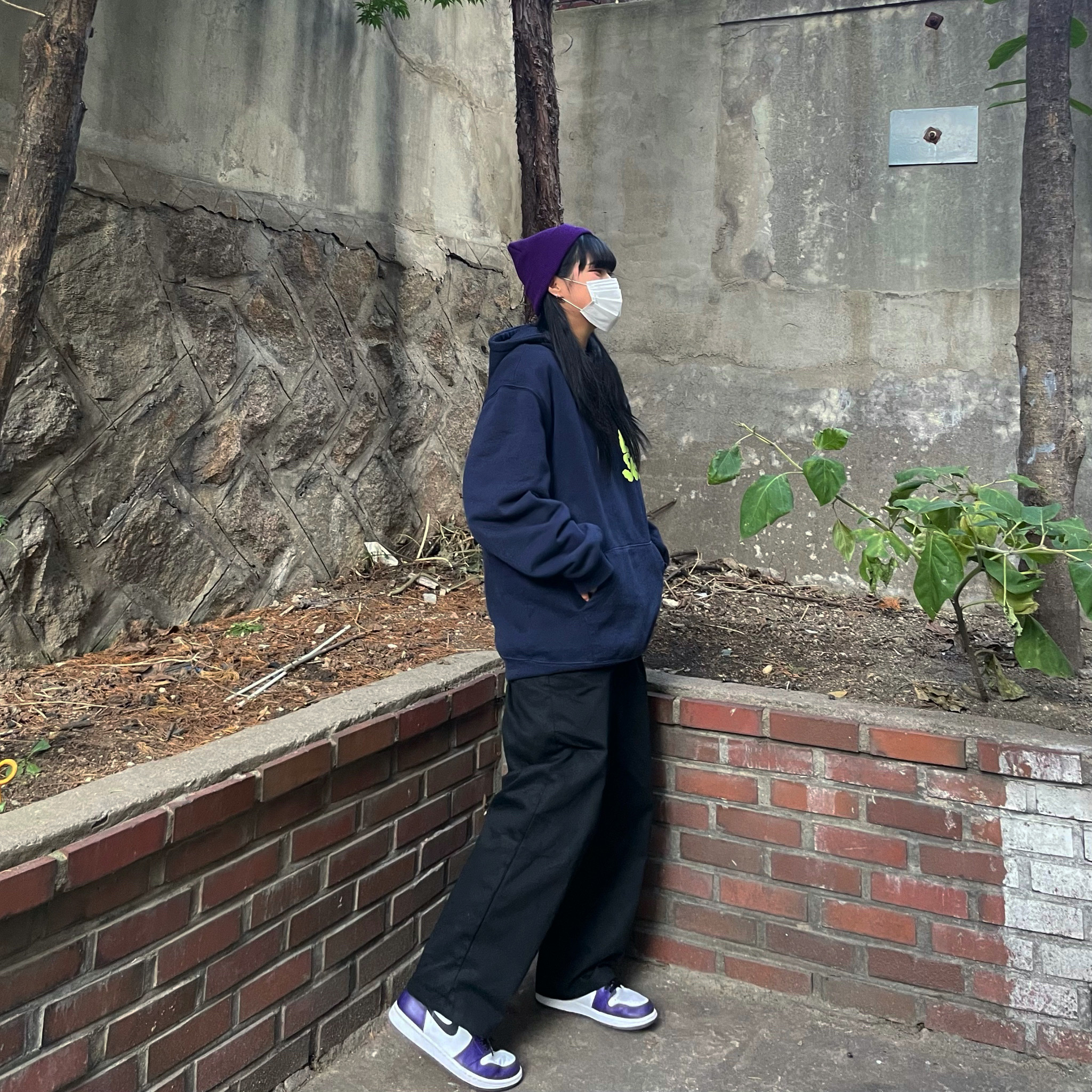 Stussy Stock Cuff Beanie Grape, Jordan 1 Retro High OG Court Purple 2020 착용 스타일