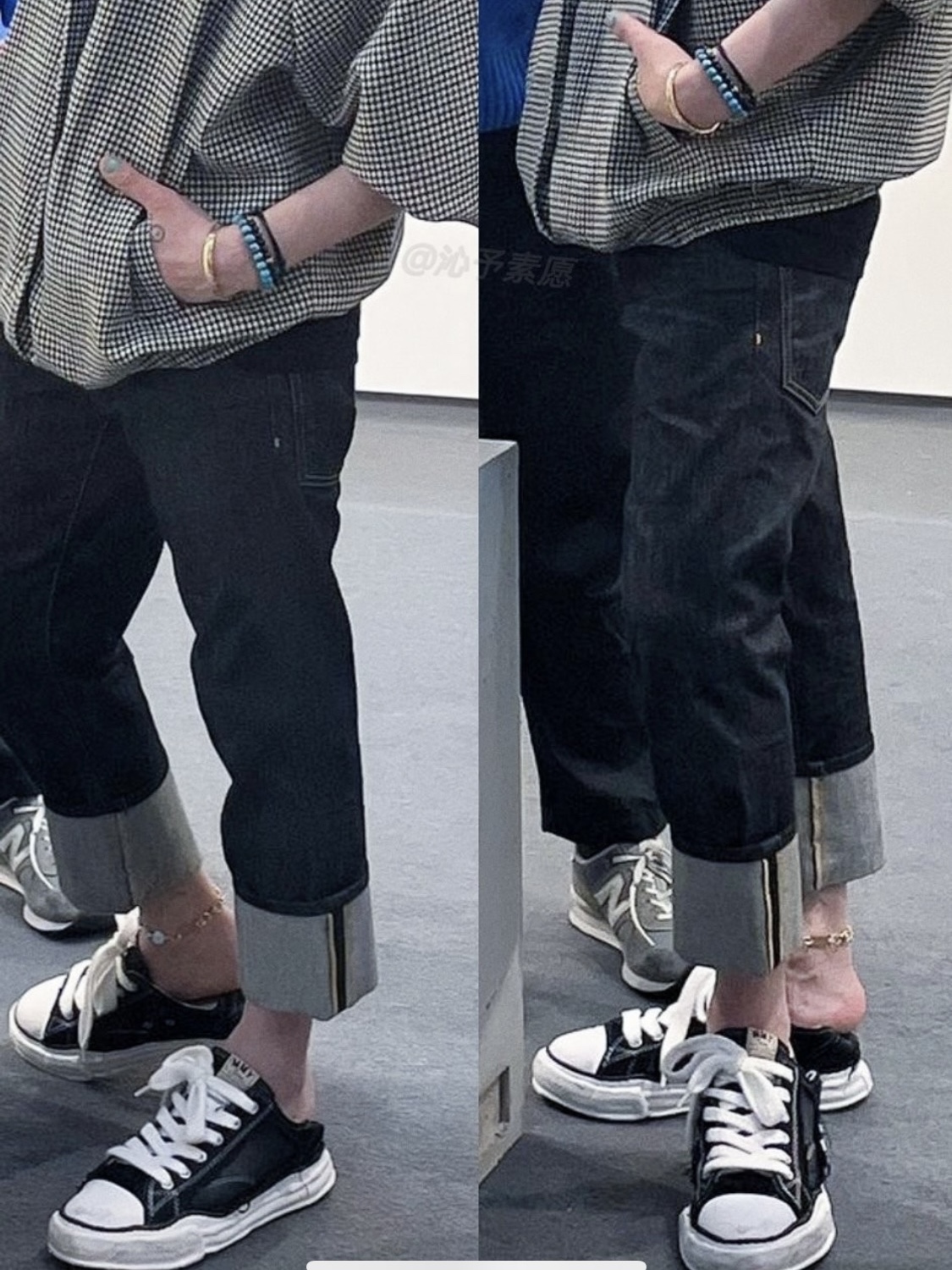 Maison Mihara Yasuhiro Peterson OG Sole Broken Low-top Sneakers Black 착용 스타일 - 3