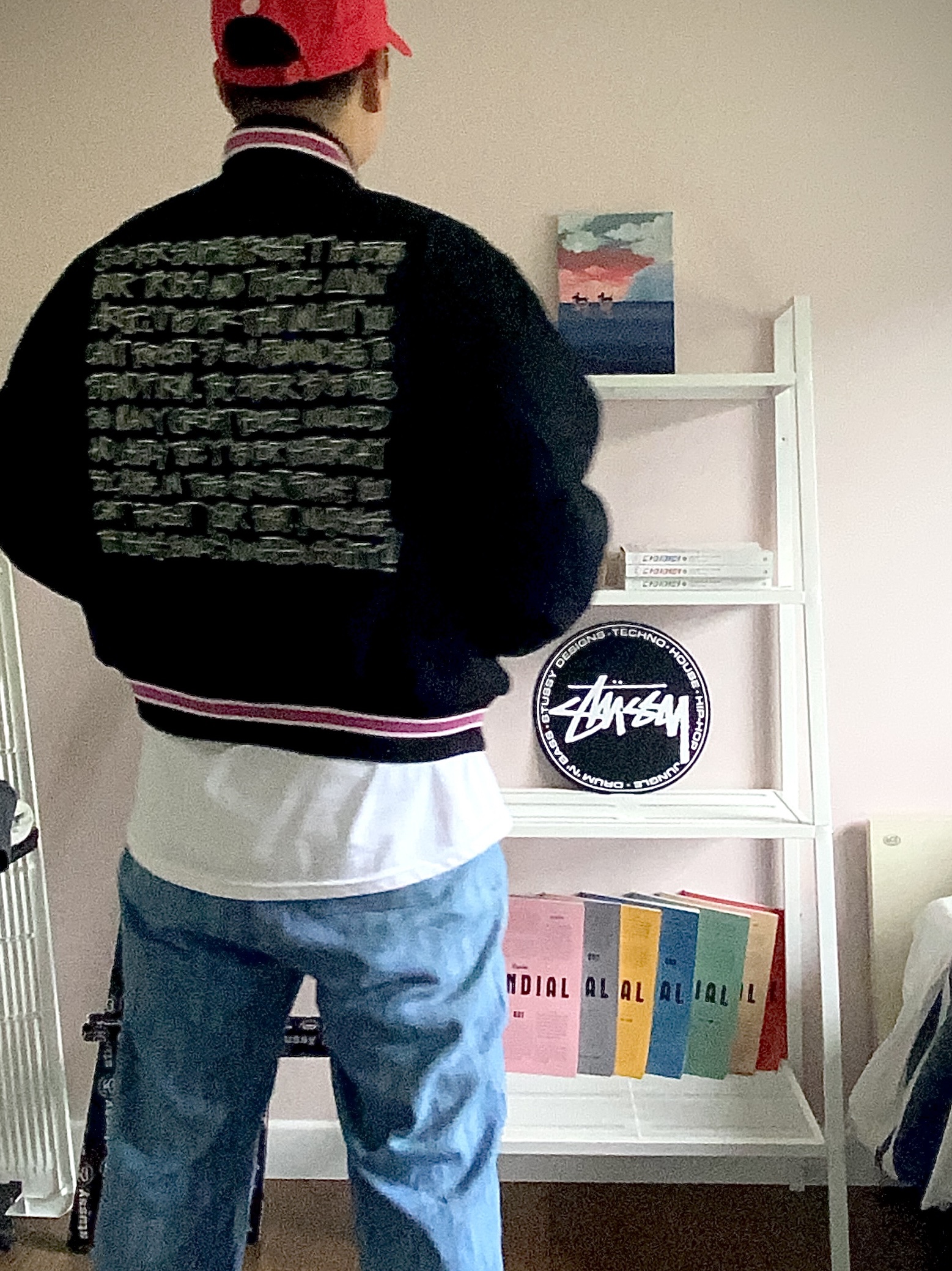 Stussy s talk melton varsity jacket - ジャケット/アウター