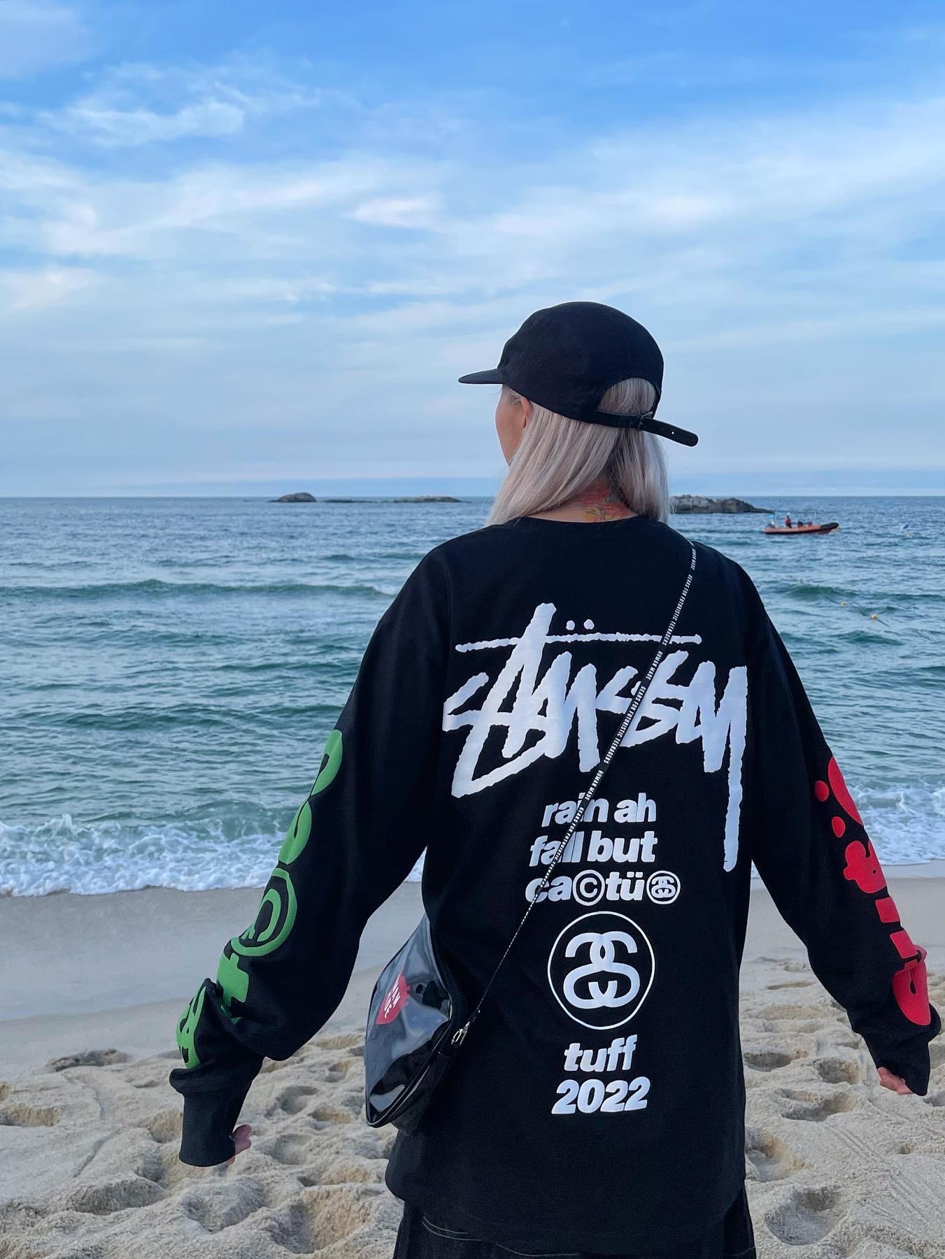 Stussy x Cactus Plant Flea Market Sport LS T-Shirt Black, Human Made PVC Pouch Large Black 착용 스타일 - 1