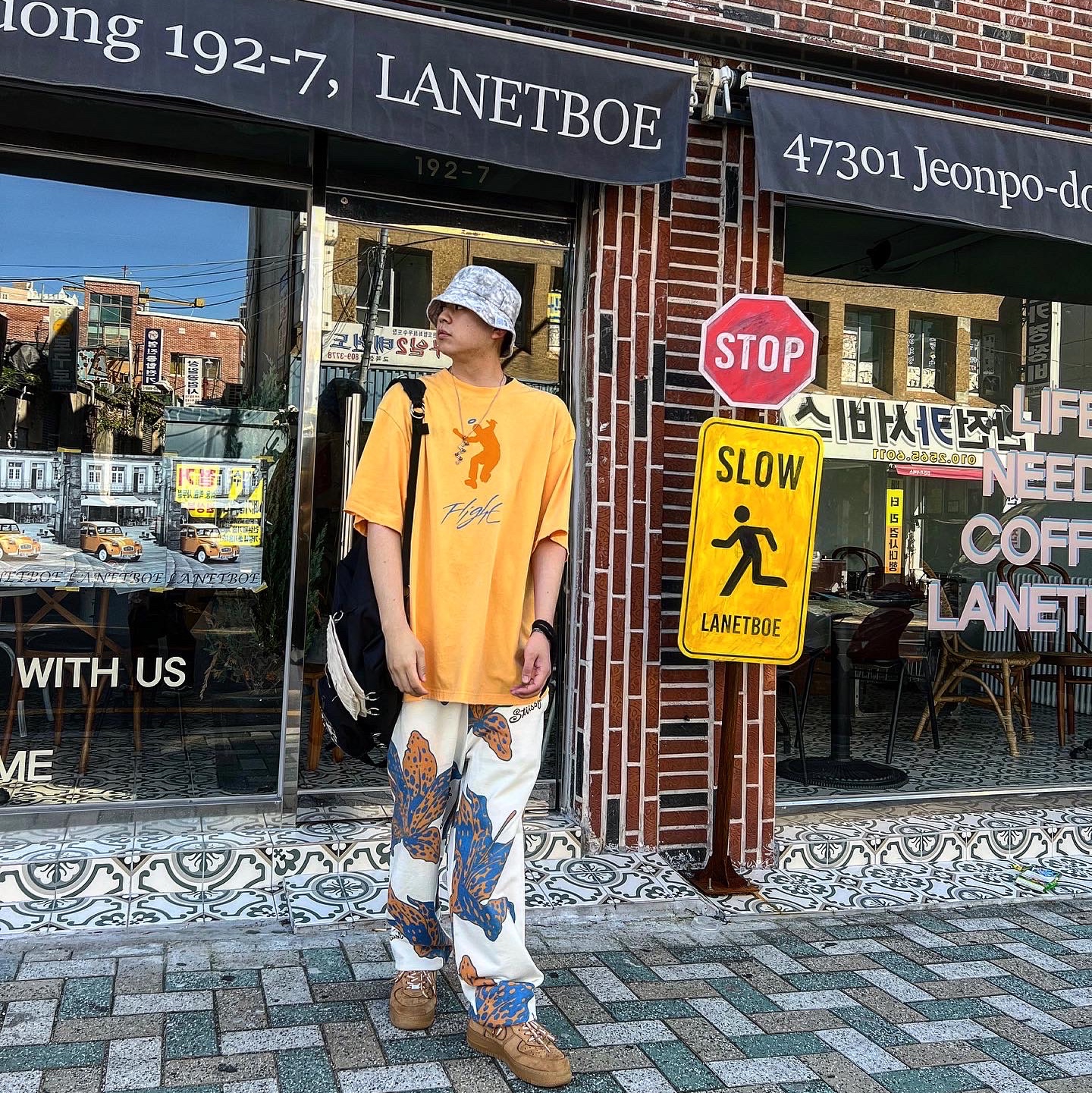 Jordan x Union Graphic T-Shirt Sport Gold - US/EU, Nike x Supreme Air Force 1 Low Flax 착용 스타일 - 3
