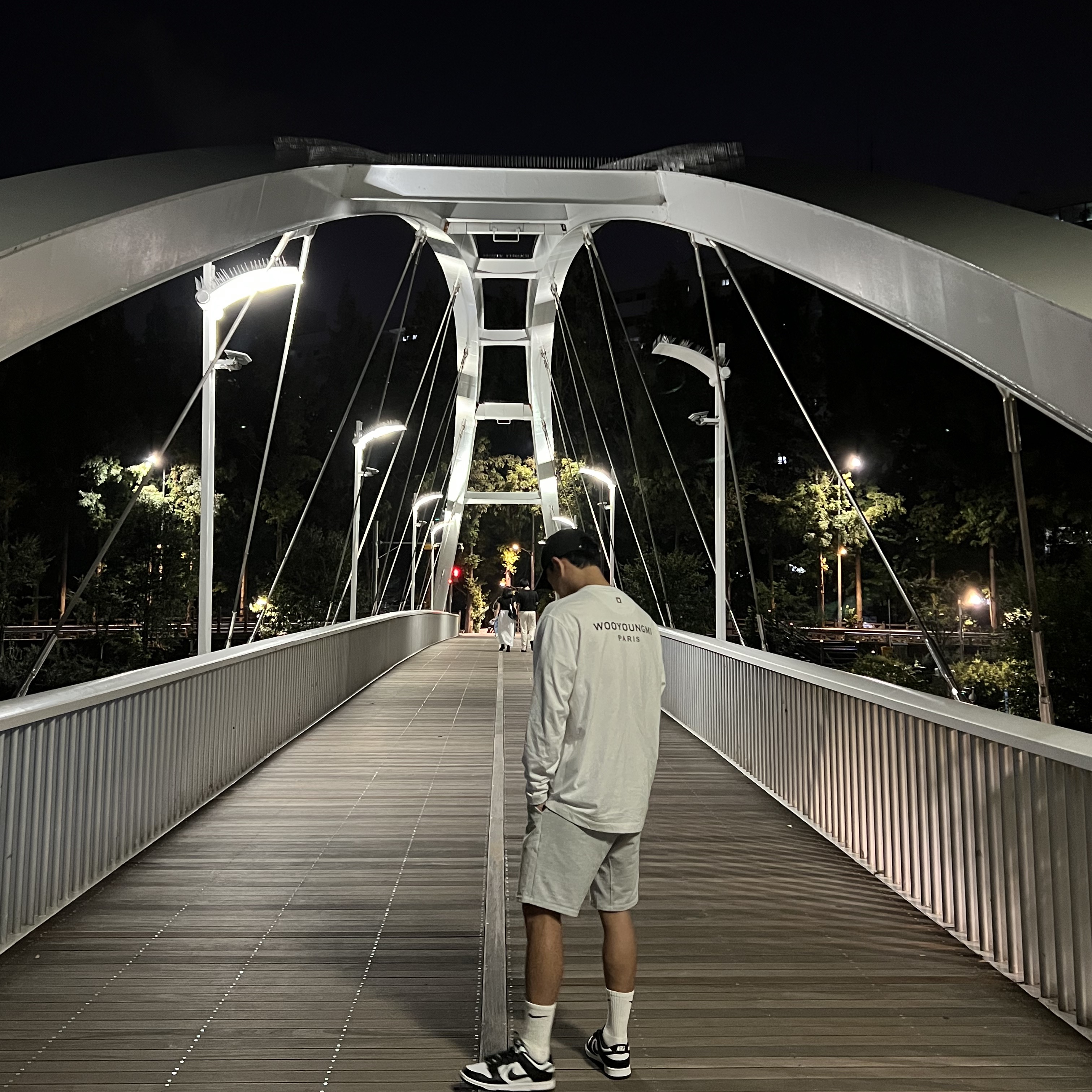 Wooyoungmi Cotton Long Sleeve Back Logo T-Shirt White - 22FW, Nike Dunk Low Retro Black 착용 스타일