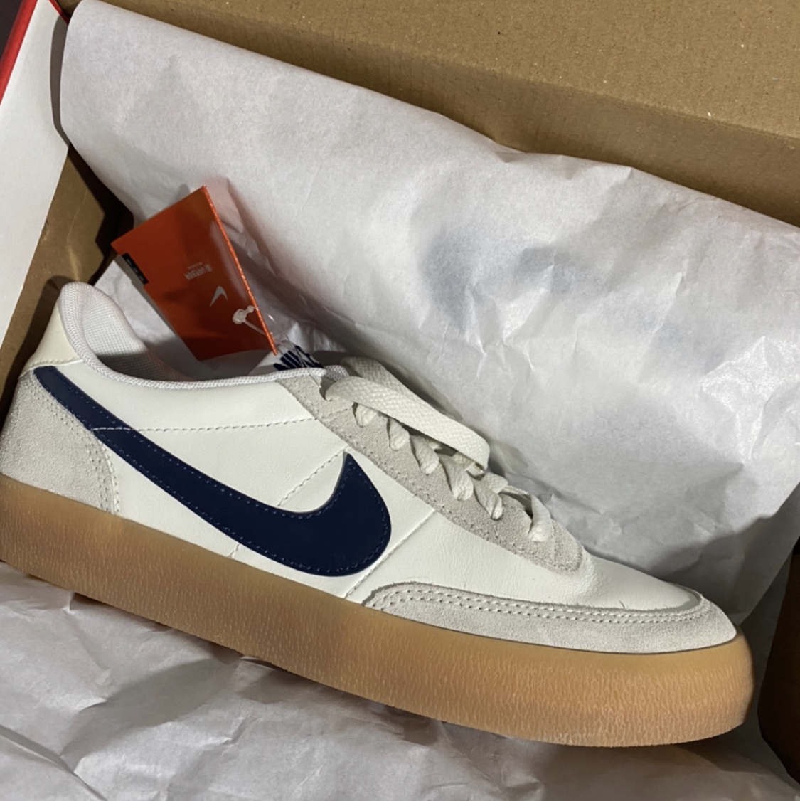 Nike x J.Crew Killshot 2 Sail Midnight Navy 착용 스타일