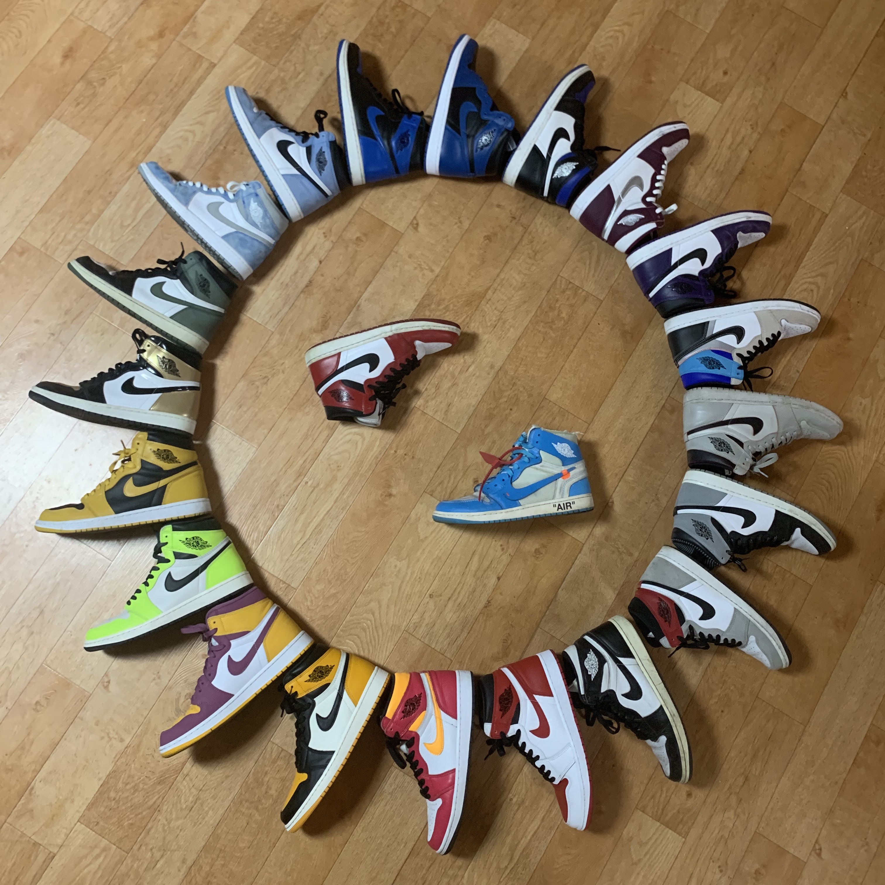 Jordan 1 x Off-White Retro High University Blue, Jordan 1 Retro Chicago 2013 착용 스타일