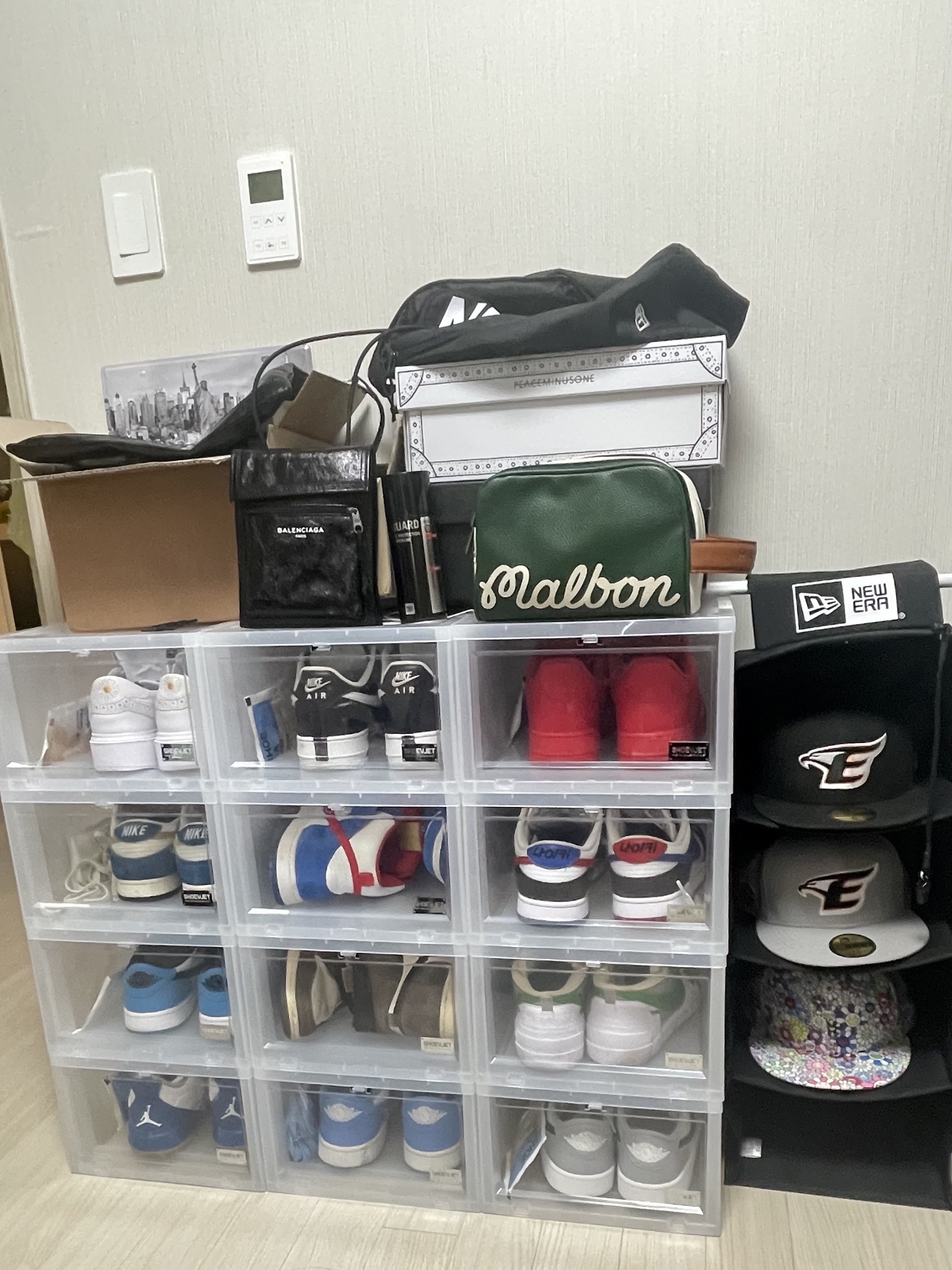 Nike x Peaceminusone Kwondo1 White, Nike x Peaceminusone Air Force 1 Low Para-Noise 착용 스타일