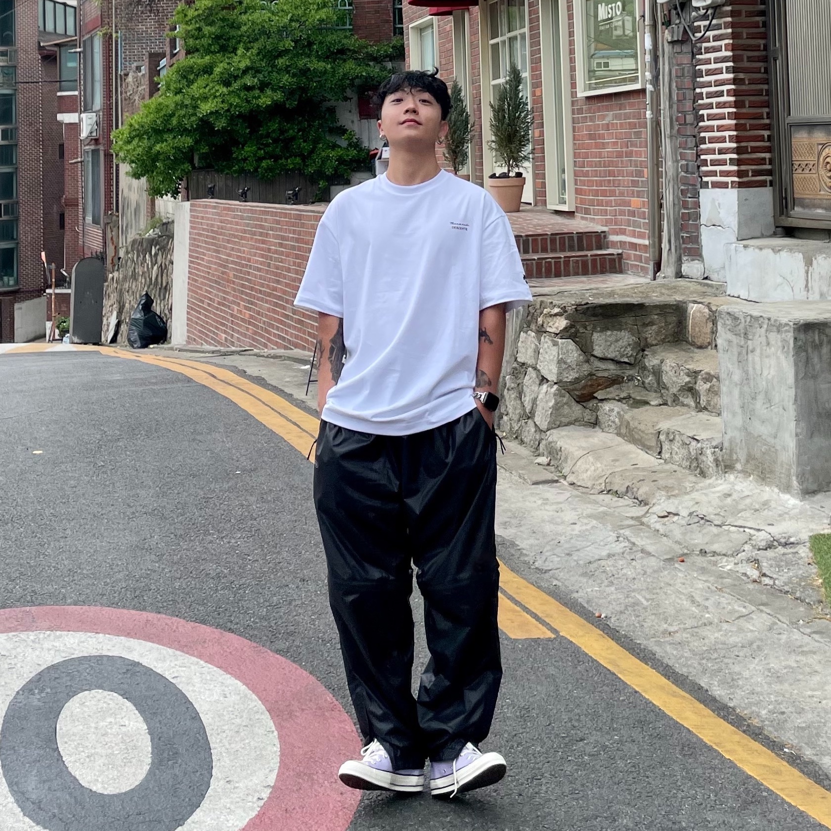 Converse Chuck 70 High Moonstone Violet 착용 스타일 - 1