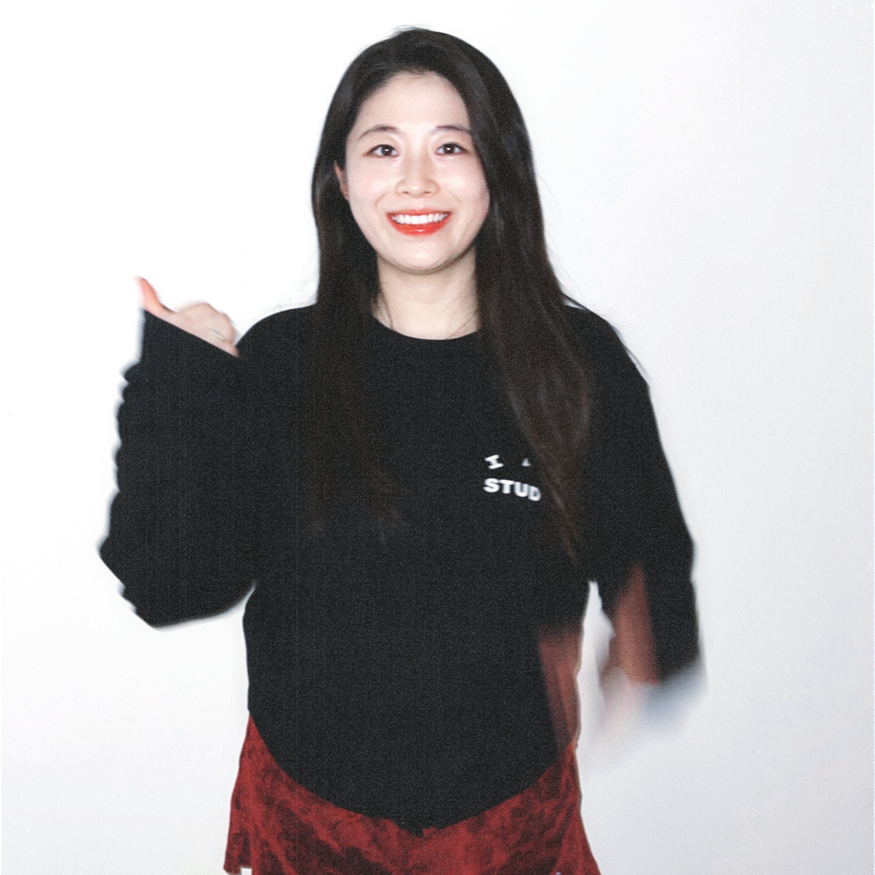 IAB Studio Long Sleeve Black for Worksout, IAB Studio Corduroy Shorts Burgundy 착용 스타일 - 4