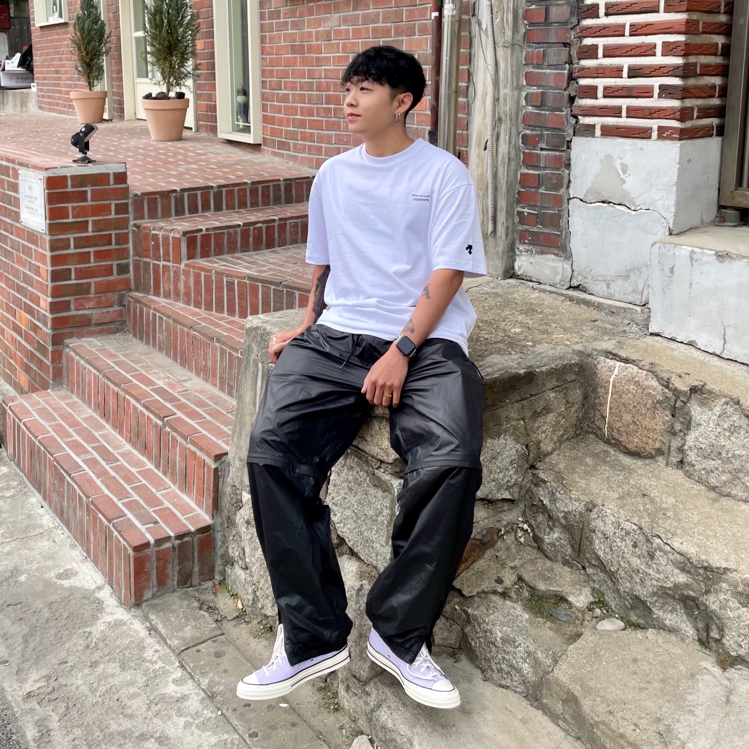 Converse Chuck 70 High Moonstone Violet 착용 스타일 - 2