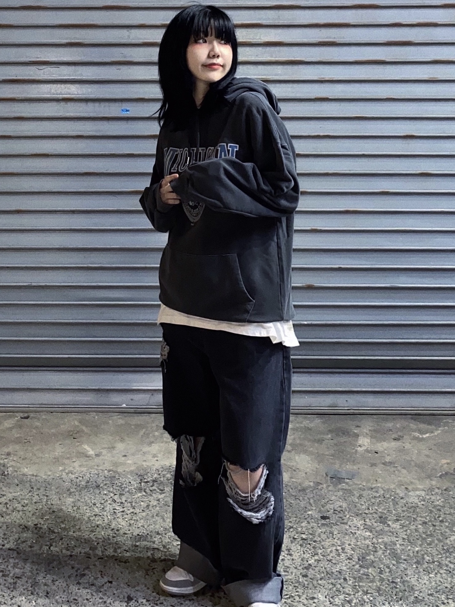 (W) Jordan 1 Mid Wolf Grey 착용 스타일