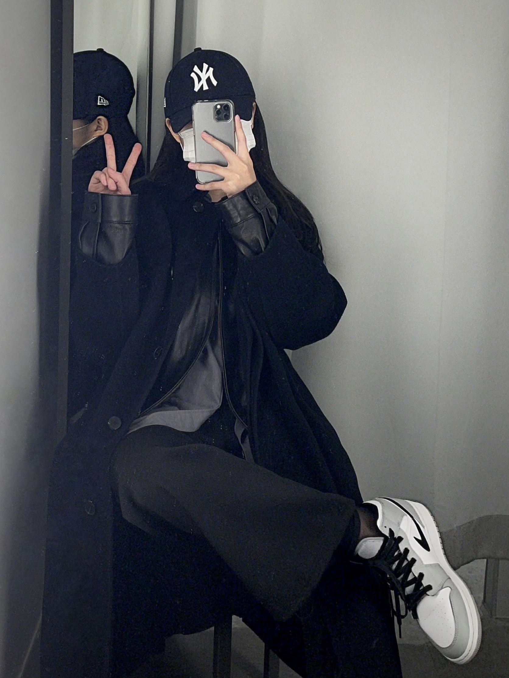 Jordan 1 Mid Light Smoke Grey, (GS) Jordan 1 Mid Light Smoke Grey 착용 스타일