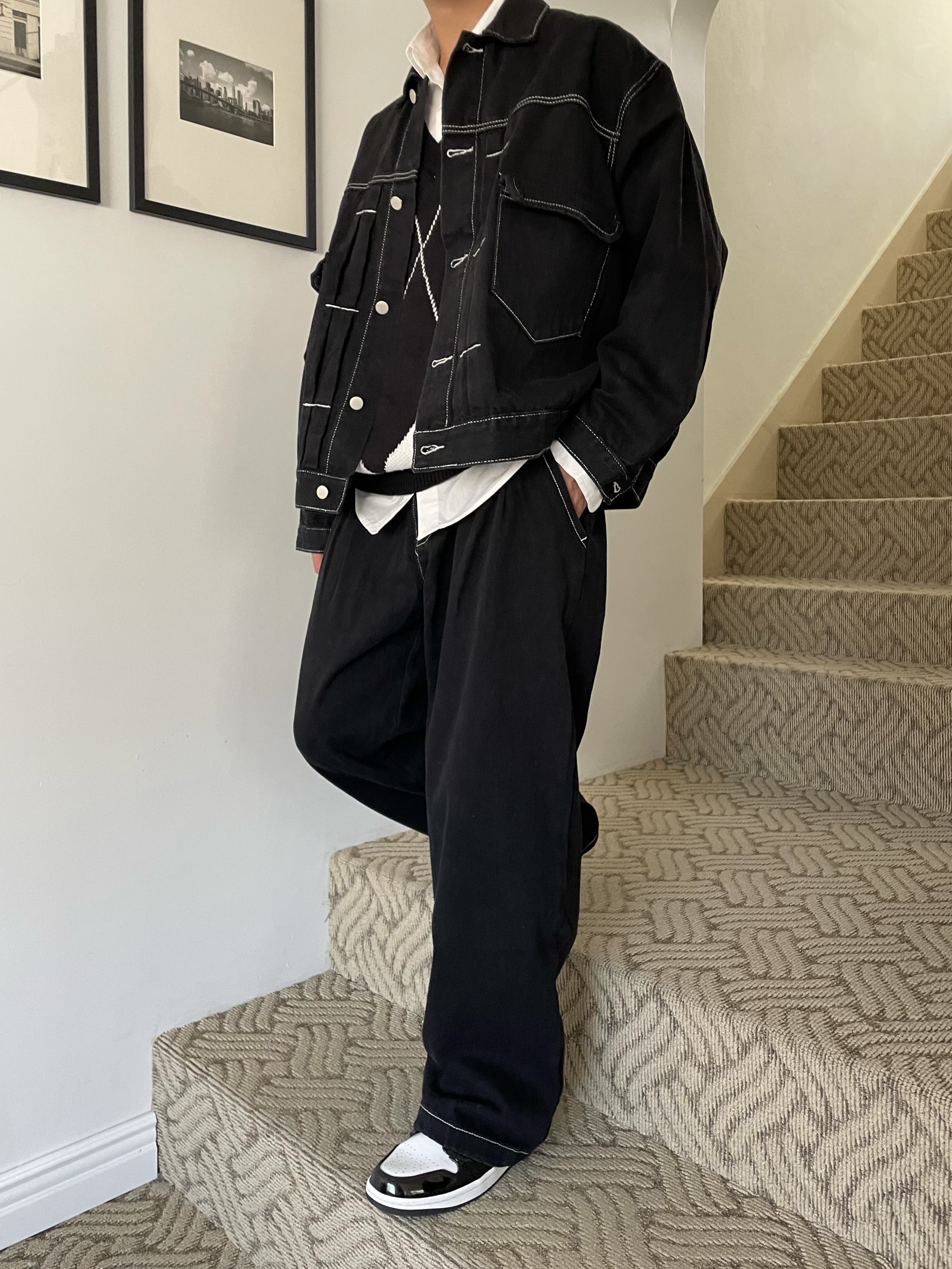 Jordan 1 Mid SE ASW Black 착용 스타일 - 4