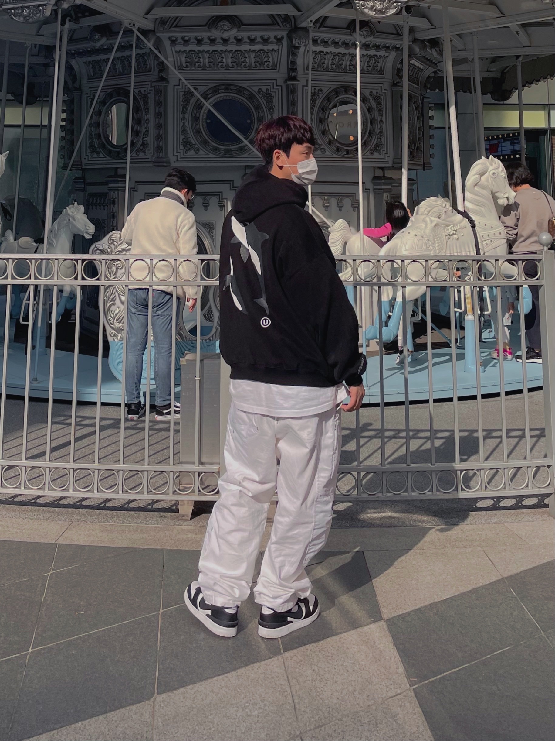 Nike x Ambush Dunk High Black, Nike x Off-White NRG Pants White 착용 스타일 - 1