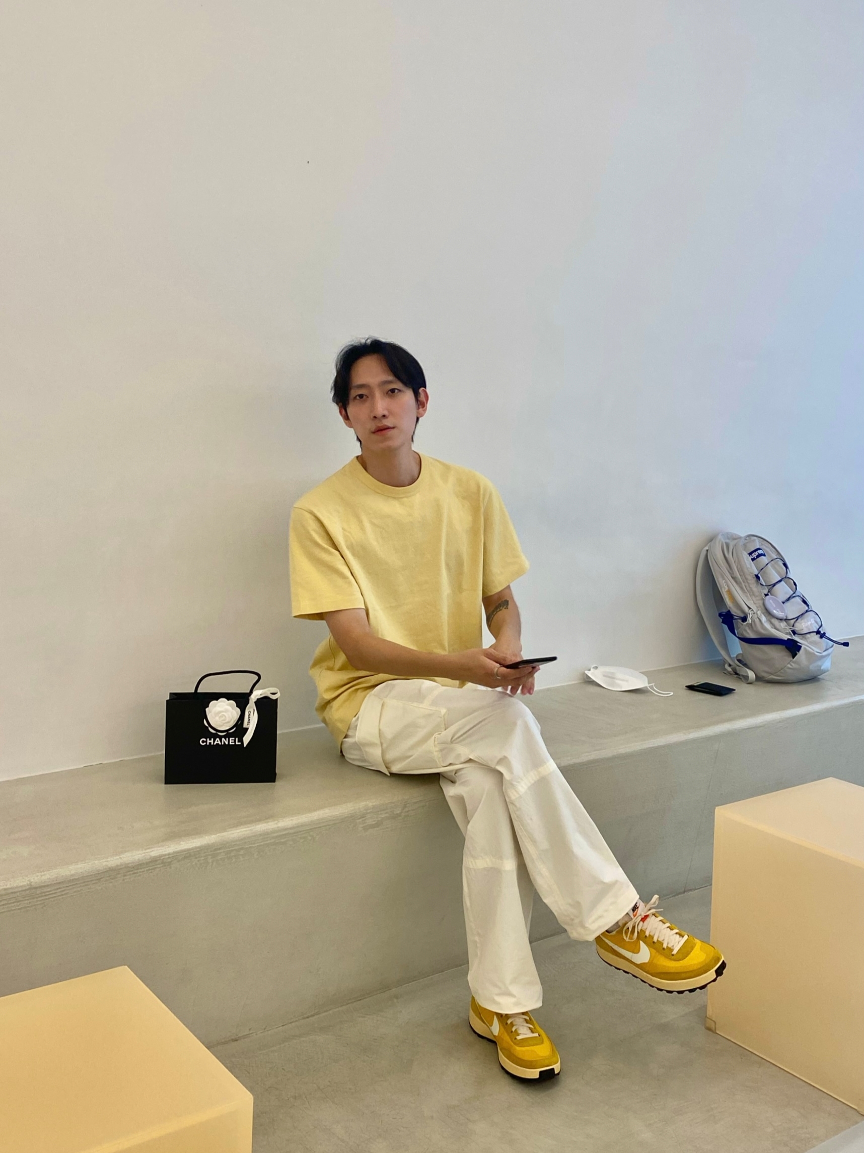 Nike x Tom Sachs General Purpose Shoe Archive, Supreme Backpack Silver - 22SS 착용 스타일 - 2
