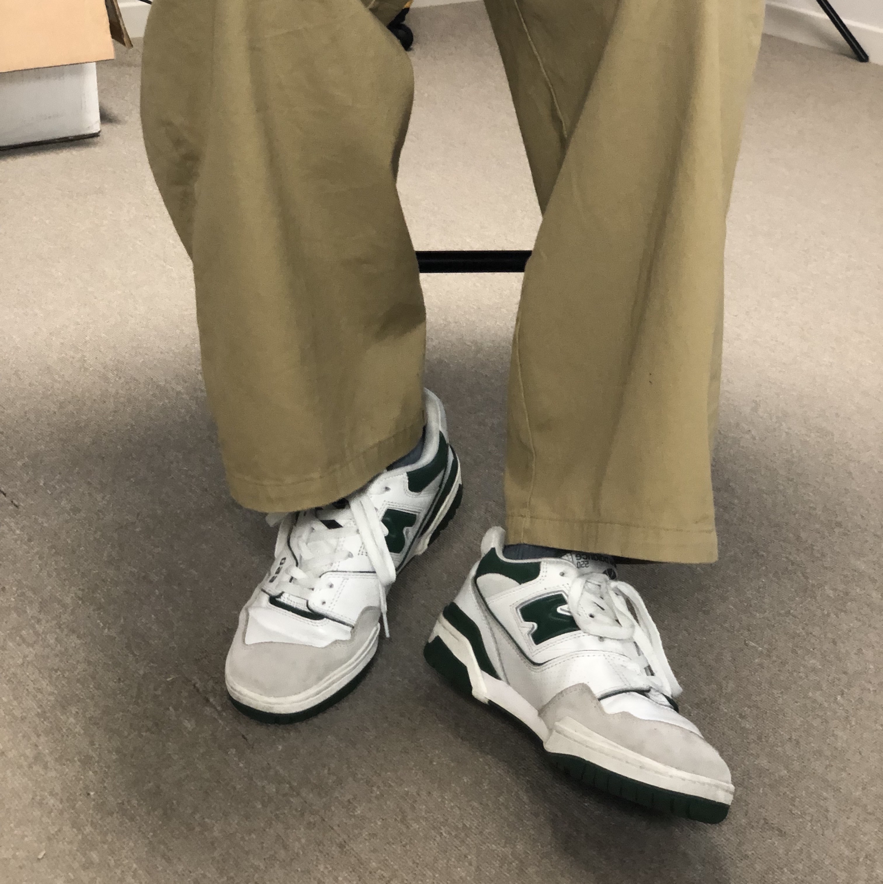 New Balance 550 White Green - D Standard 착용 스타일 - 1