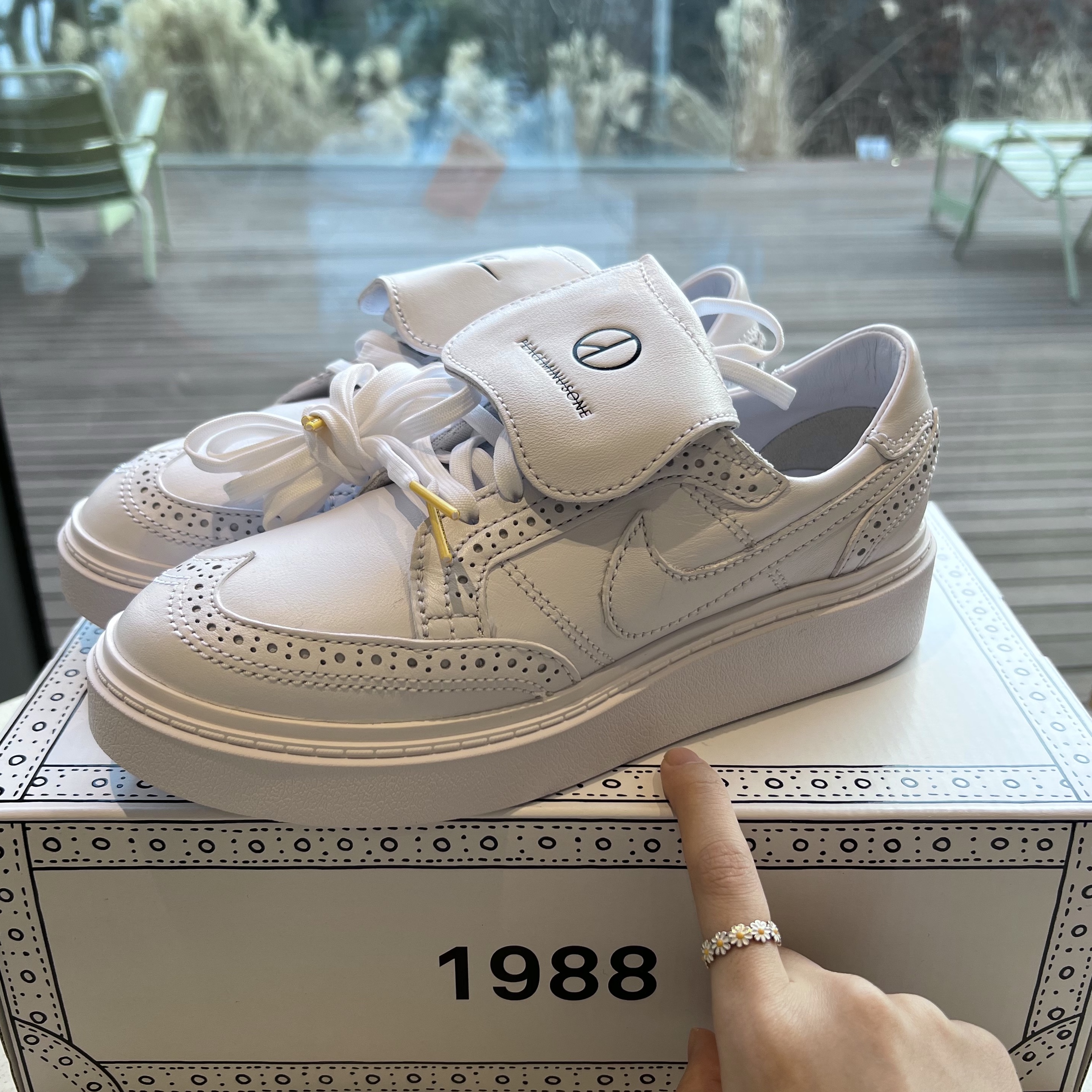 Nike x Peaceminusone Kwondo1 White 착용 스타일 - 3