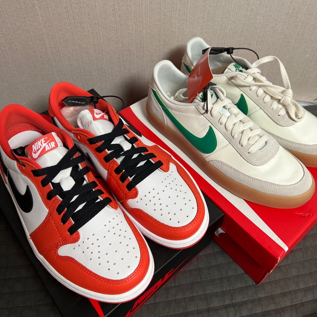 Jordan 1 Low OG Starfish, Nike x J.Crew Killshot 2 Lucid Green 착용 스타일