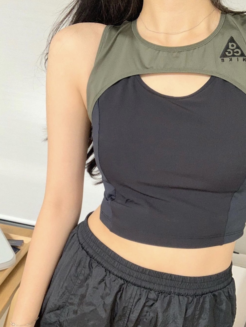 (W) Nike NRG ACG Crop Top Fusion Violet - Asia 착용 스타일