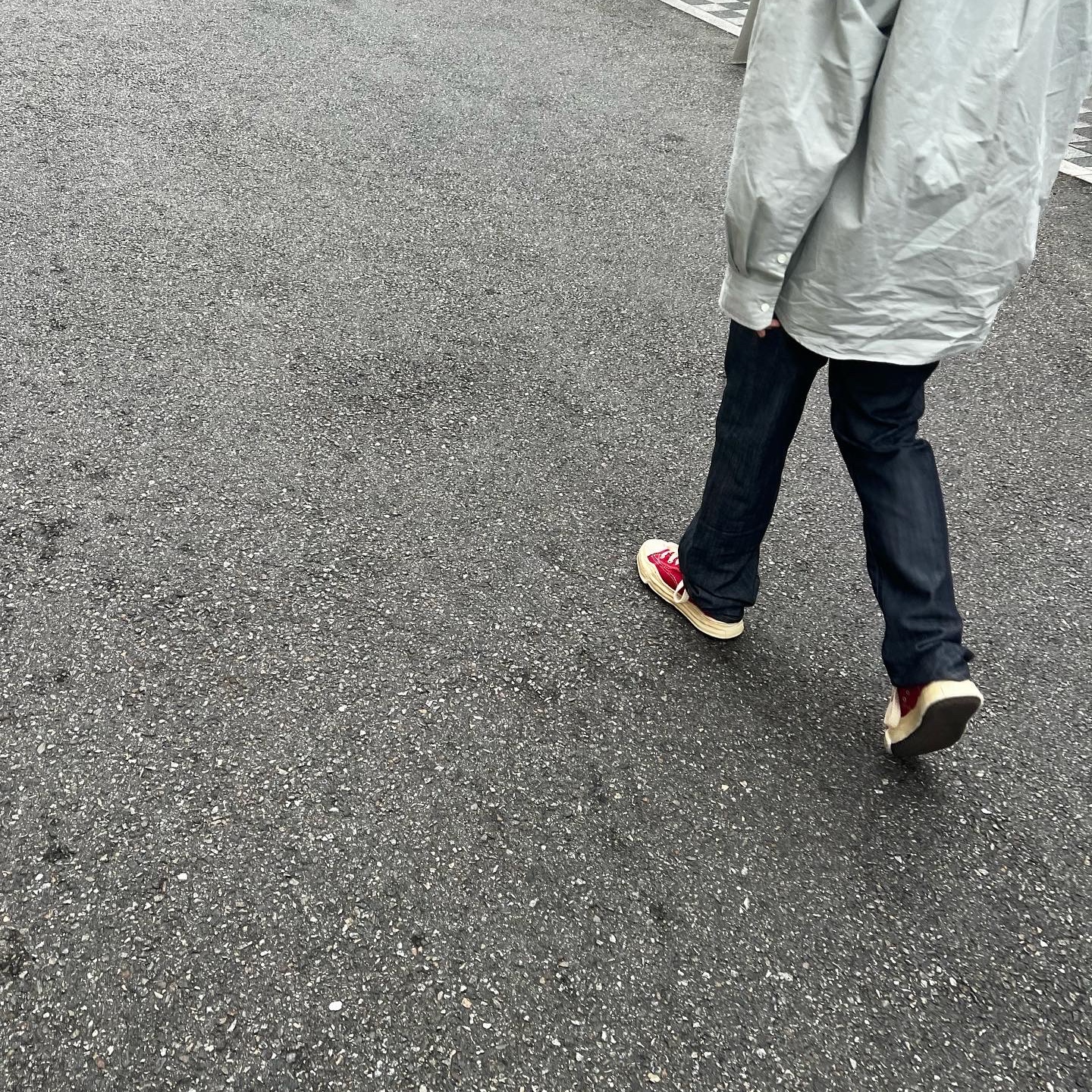 Maison Mihara Yasuhiro Peterson OG Sole OD Canvas Low-top Sneakers Red 착용 스타일 - 1