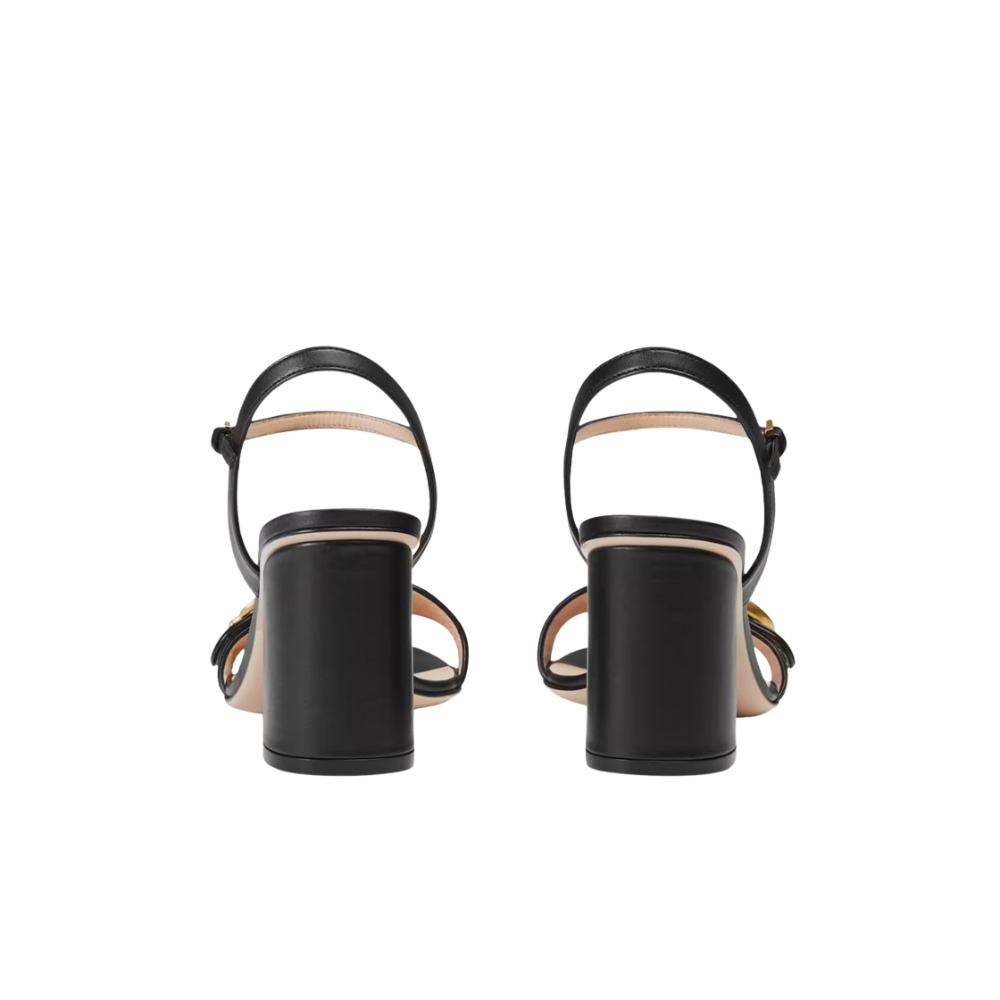 (W) 구찌 GG 마몽 레더 미드힐 샌들 블랙((W) Gucci GG Marmont Leather Mid-Heel Sandal Black) - 3